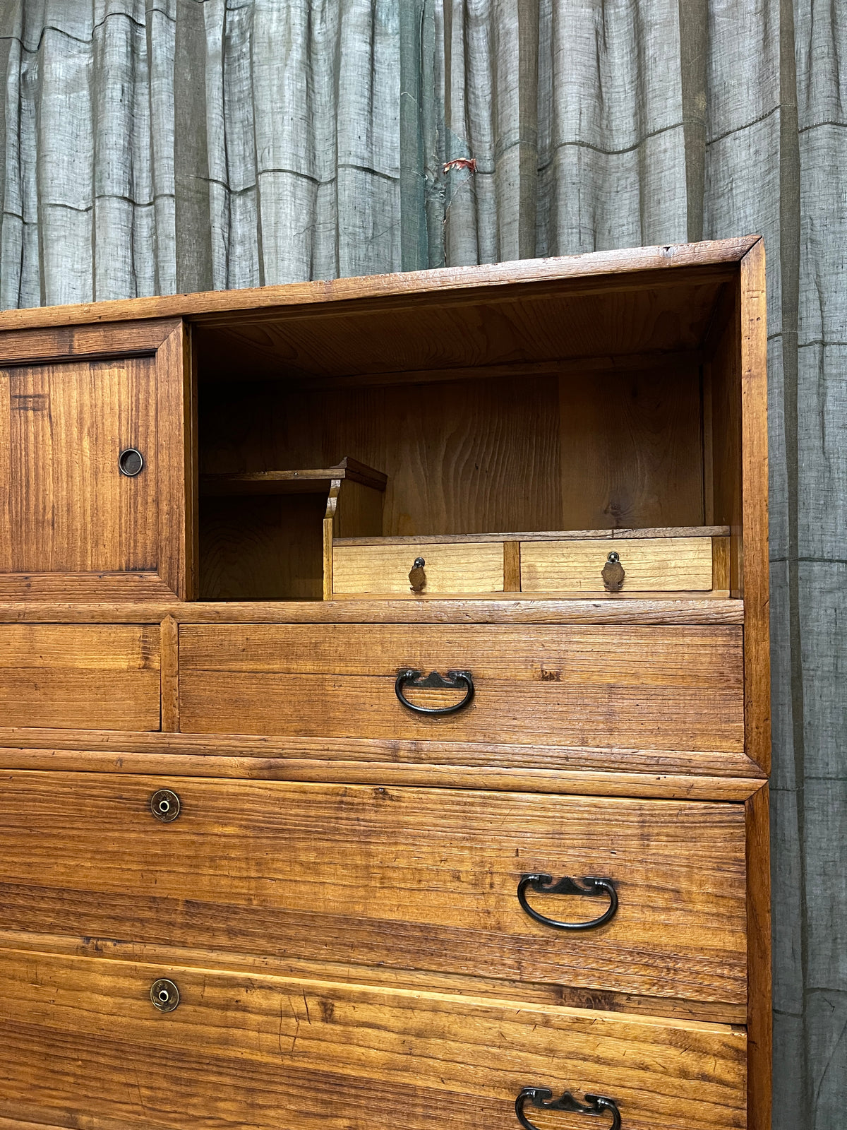 Vintage Japanese Three-Piece Kimono Chest of Drawers - Paulownia & Cedar| Showa