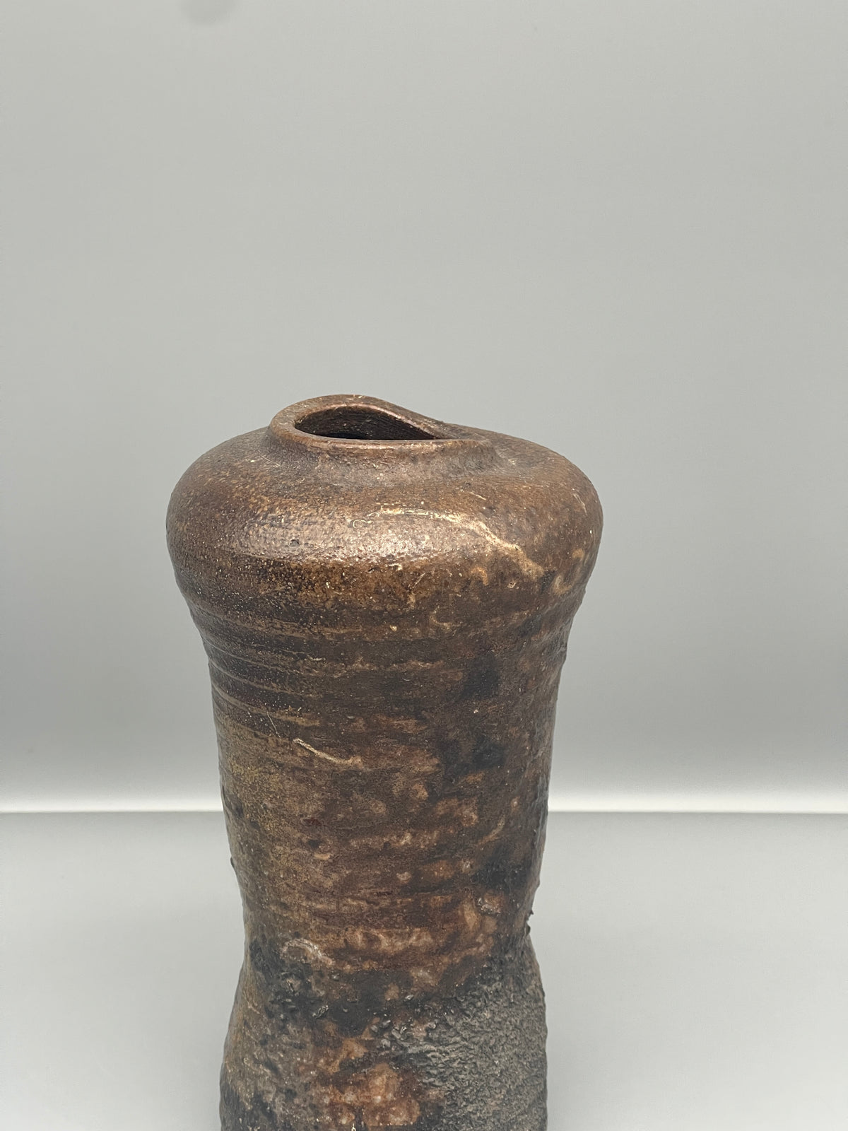 Vintage Japanese Vase - Earthy Brown Bizen Glaze
