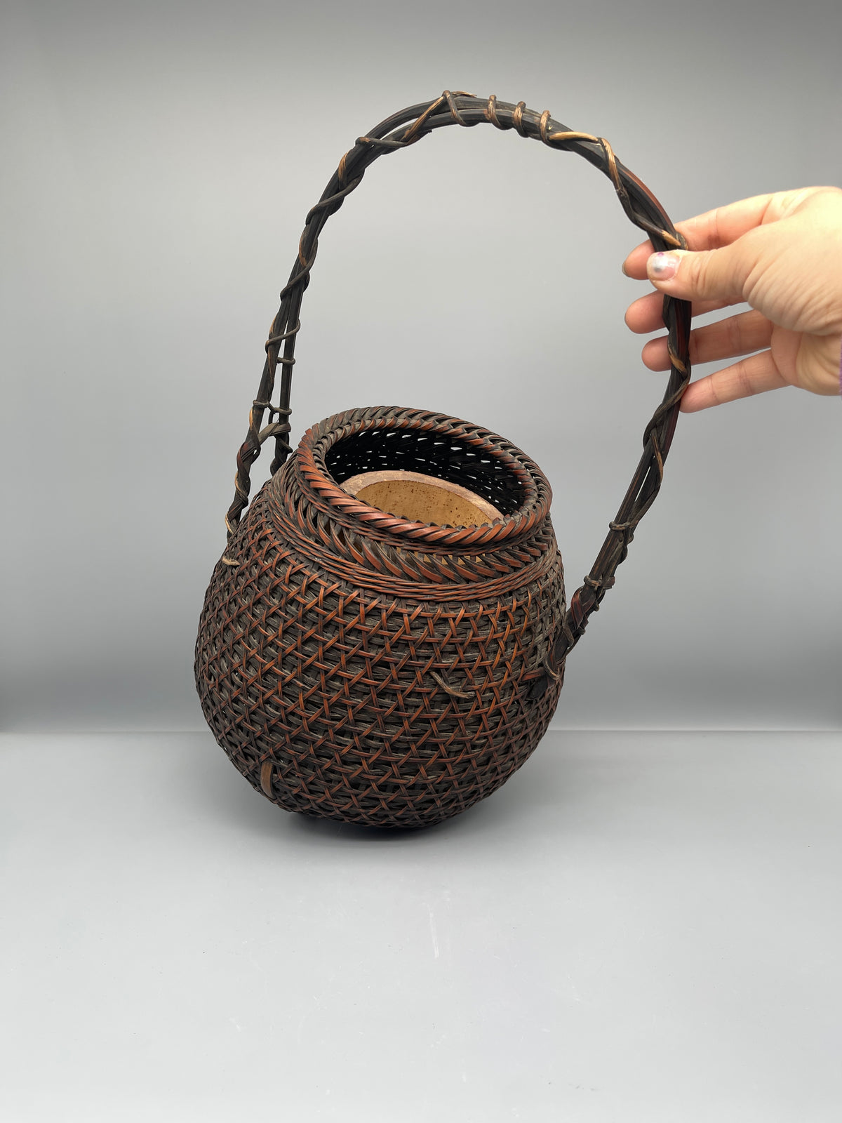 Vintage Japanese Hanakago, Ikebana Basket - Bamboo