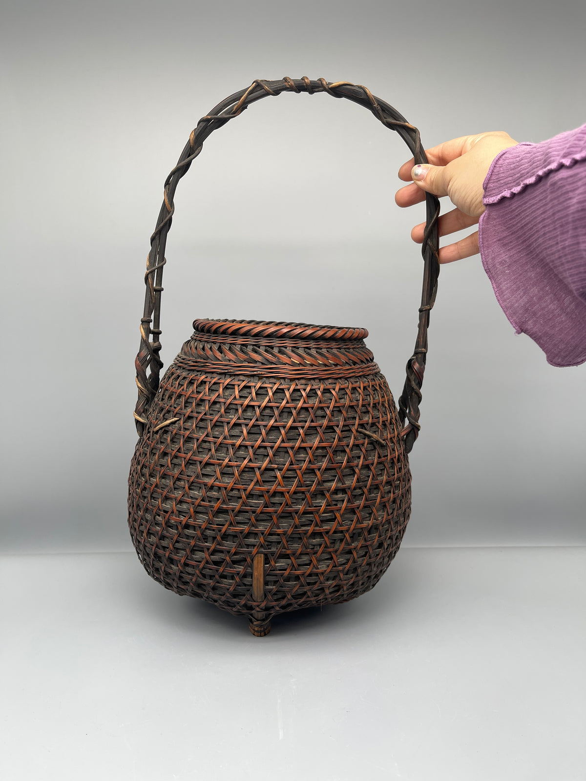 Vintage Japanese Hanakago, Ikebana Basket - Bamboo