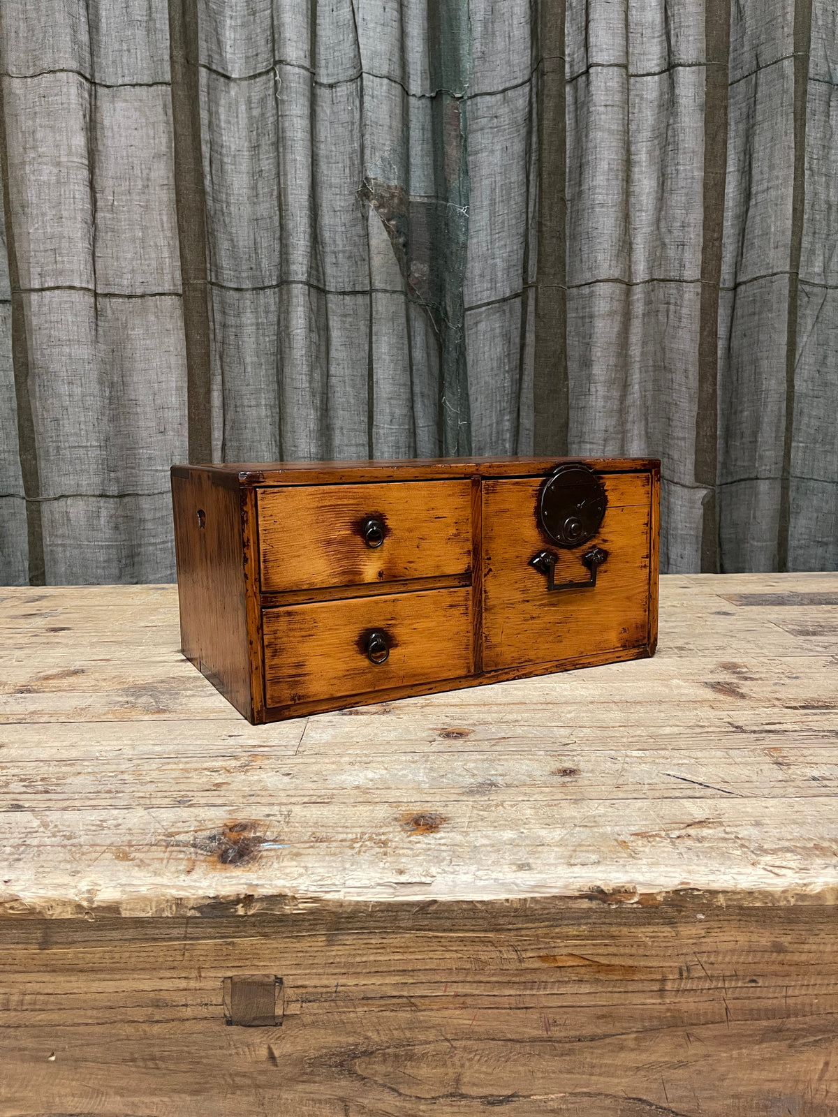 Japanese 3 Drawer Document Box - Cypress| C.1860