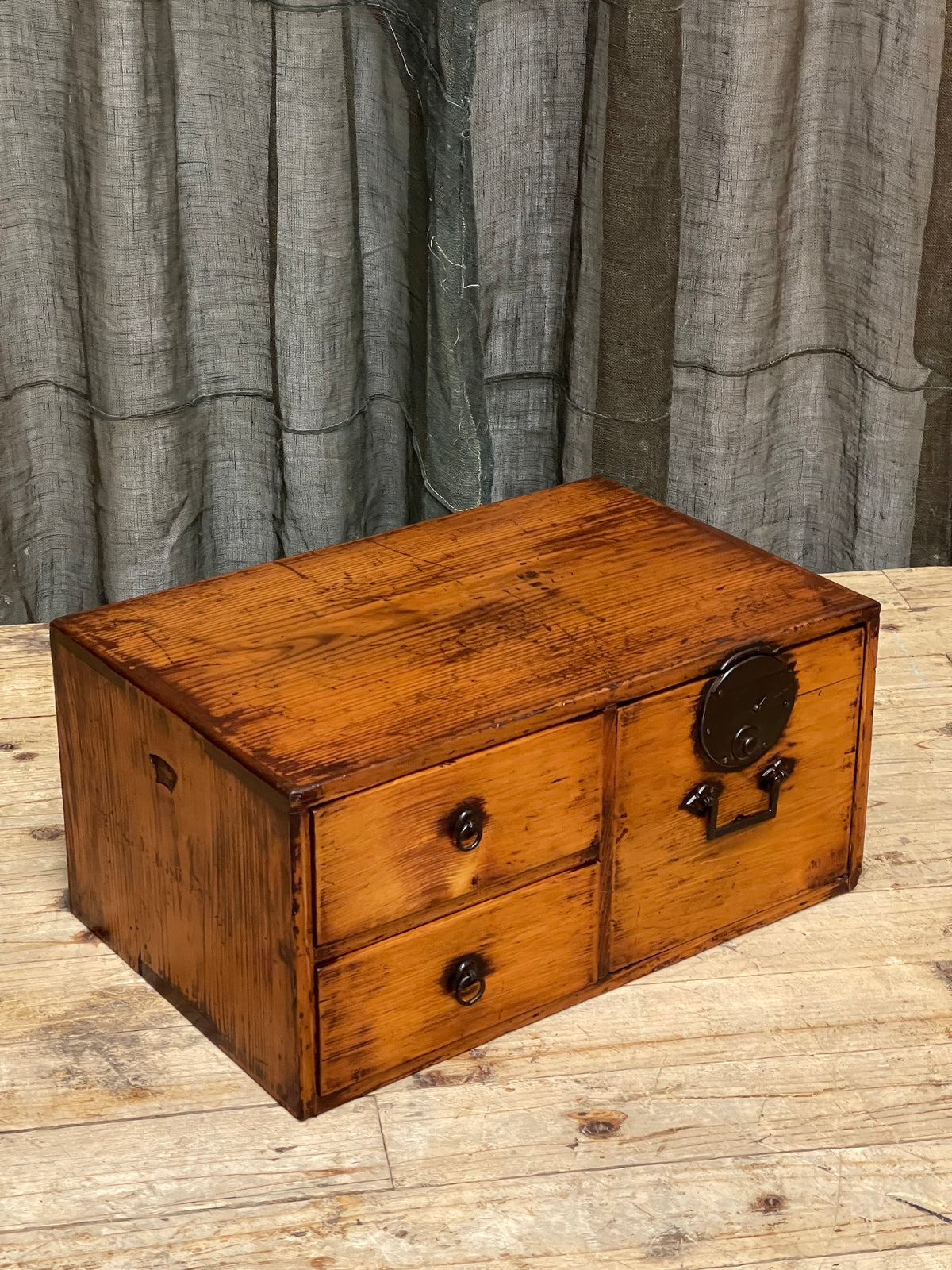 Japanese 3 Drawer Document Box - Cypress| C.1860