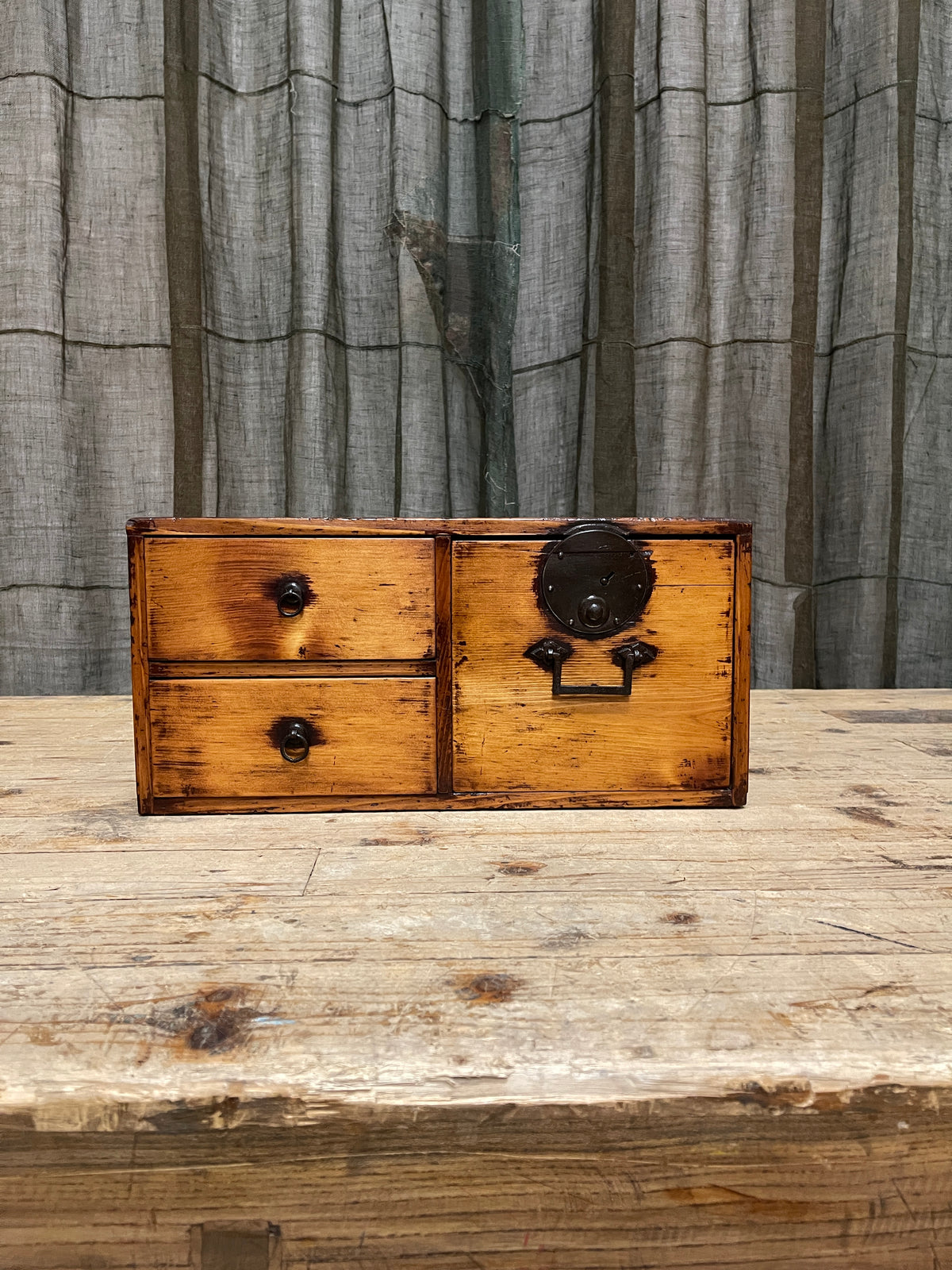 Japanese 3 Drawer Document Box - Cypress| C.1860