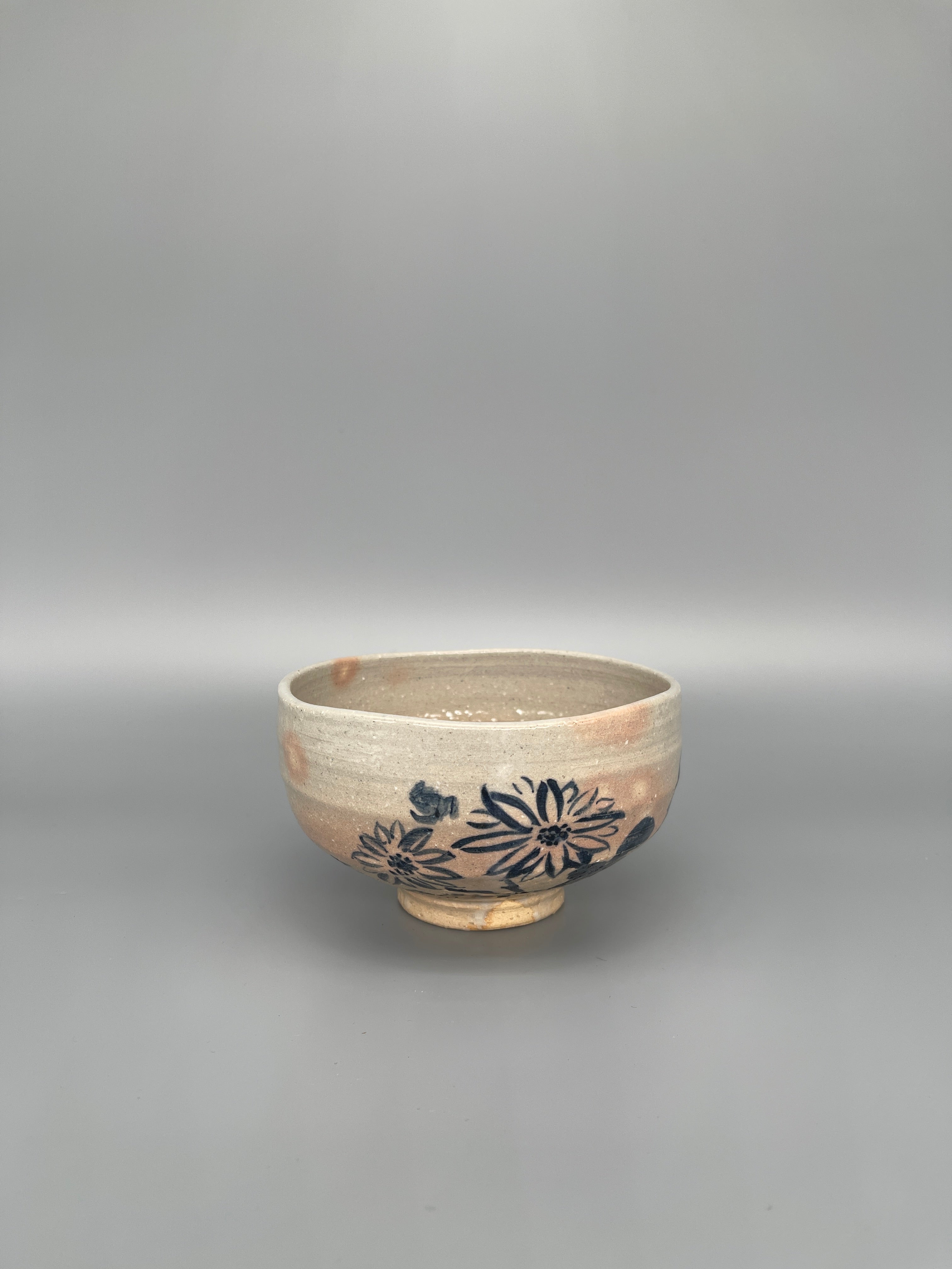 Vintage Japanese Matcha Bowl, Chawan - Floral Motif