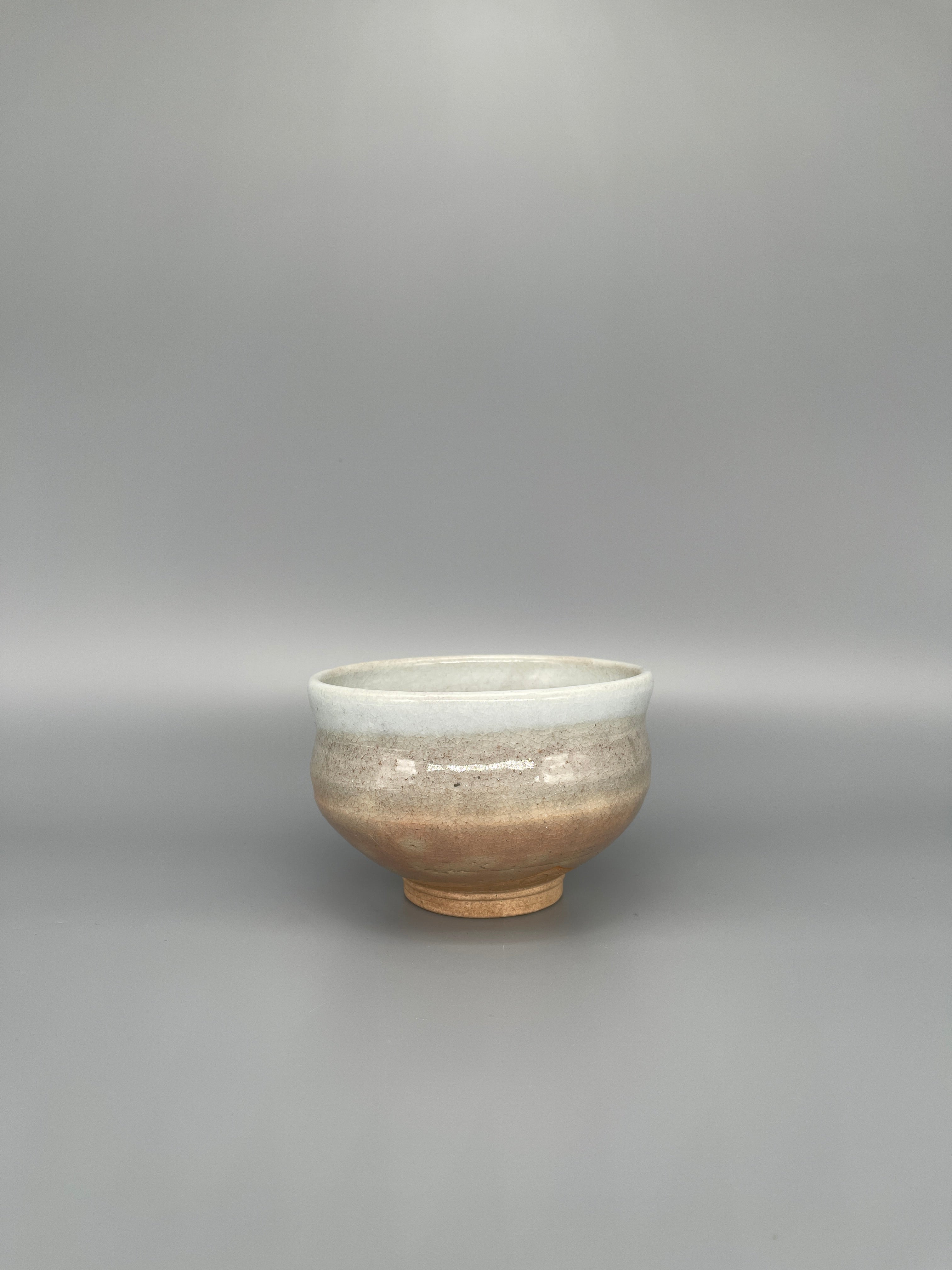 Vintage Japanese Matcha Bowl, Chawan - Grey & Pink