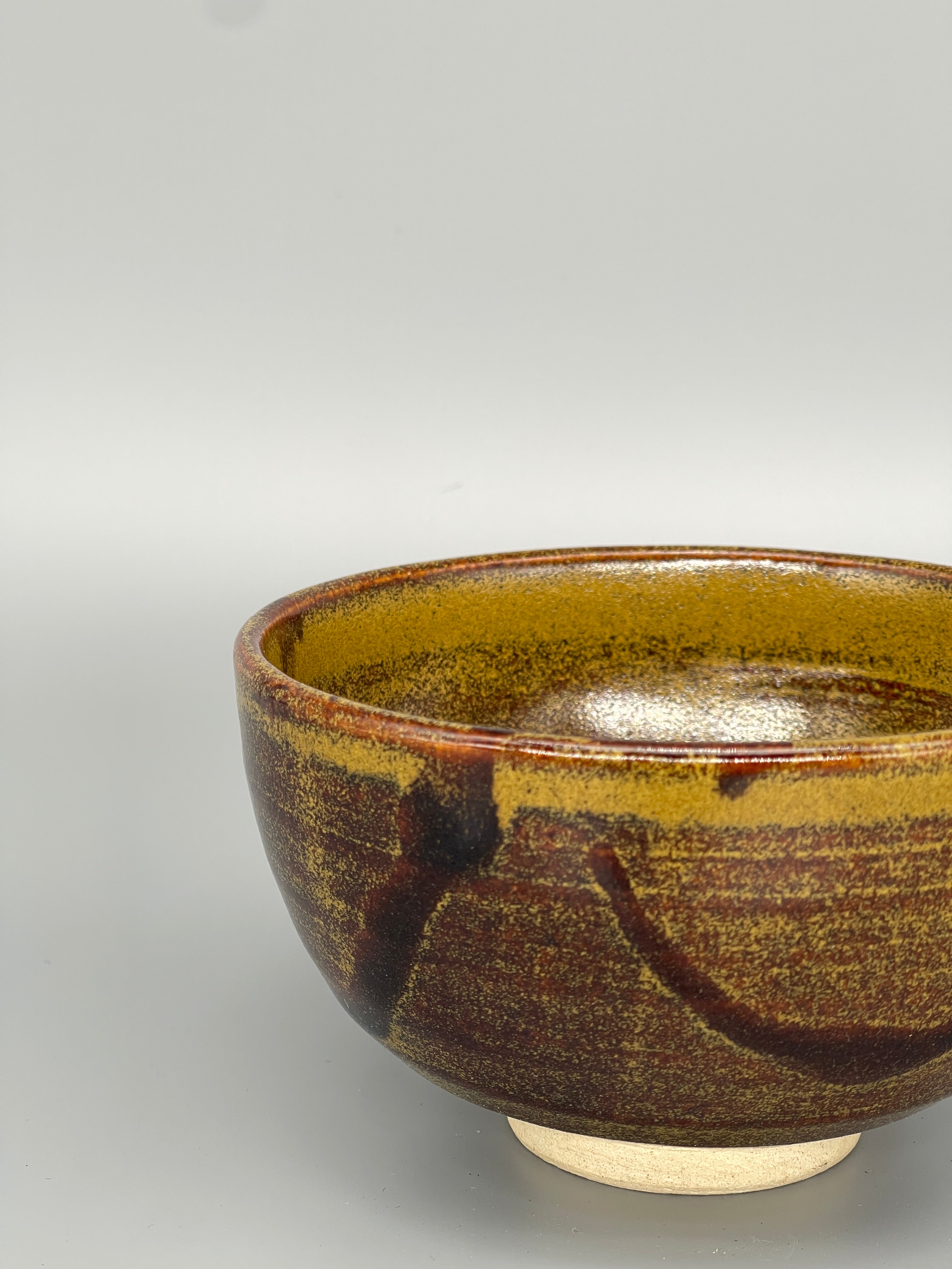 Vintage Japanese Matcha Bowl, Chawan - Earthy Brown & Green