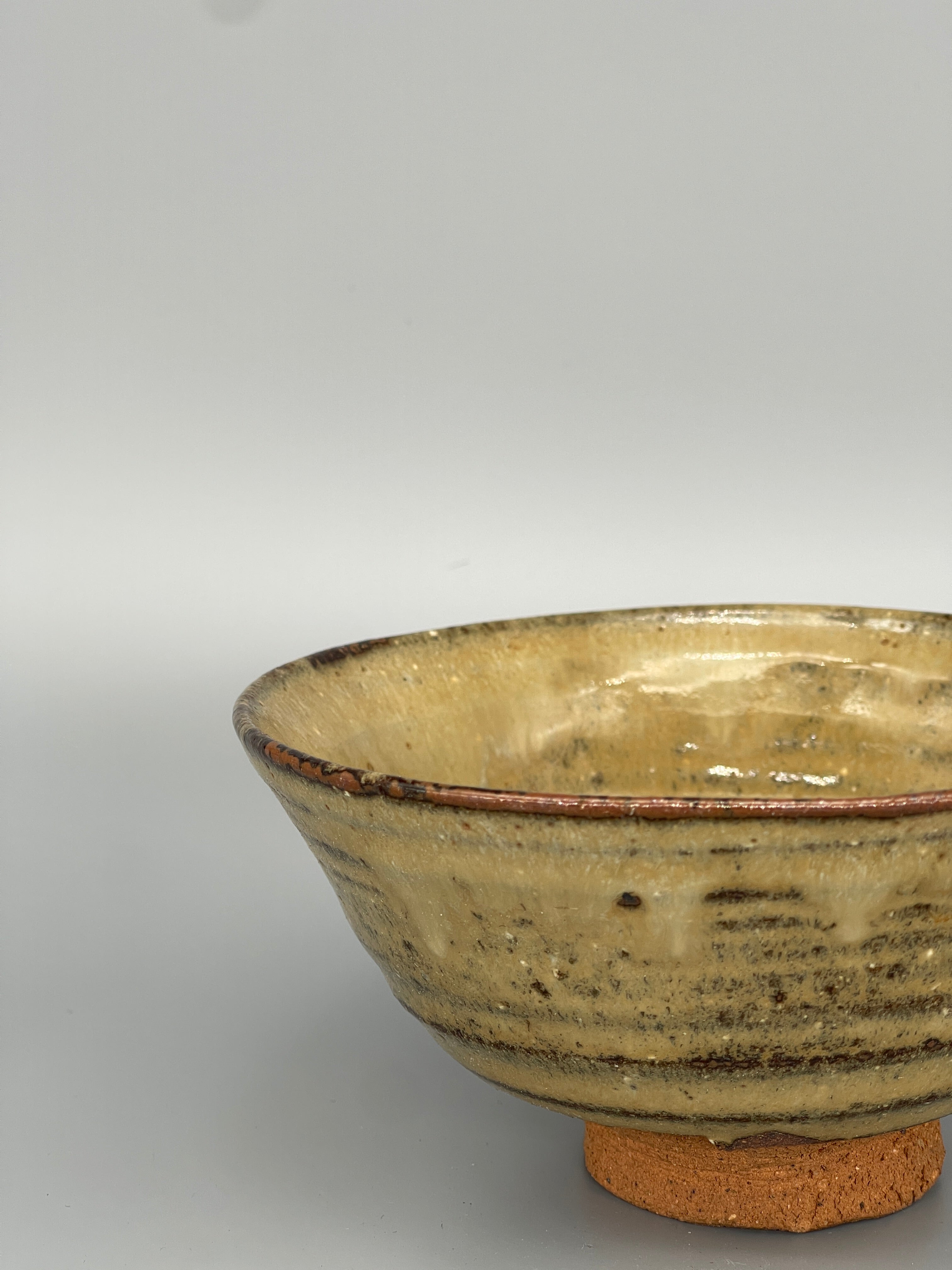 Vintage Japanese Matcha Bowl, Chawan - Brown Drip Glaze