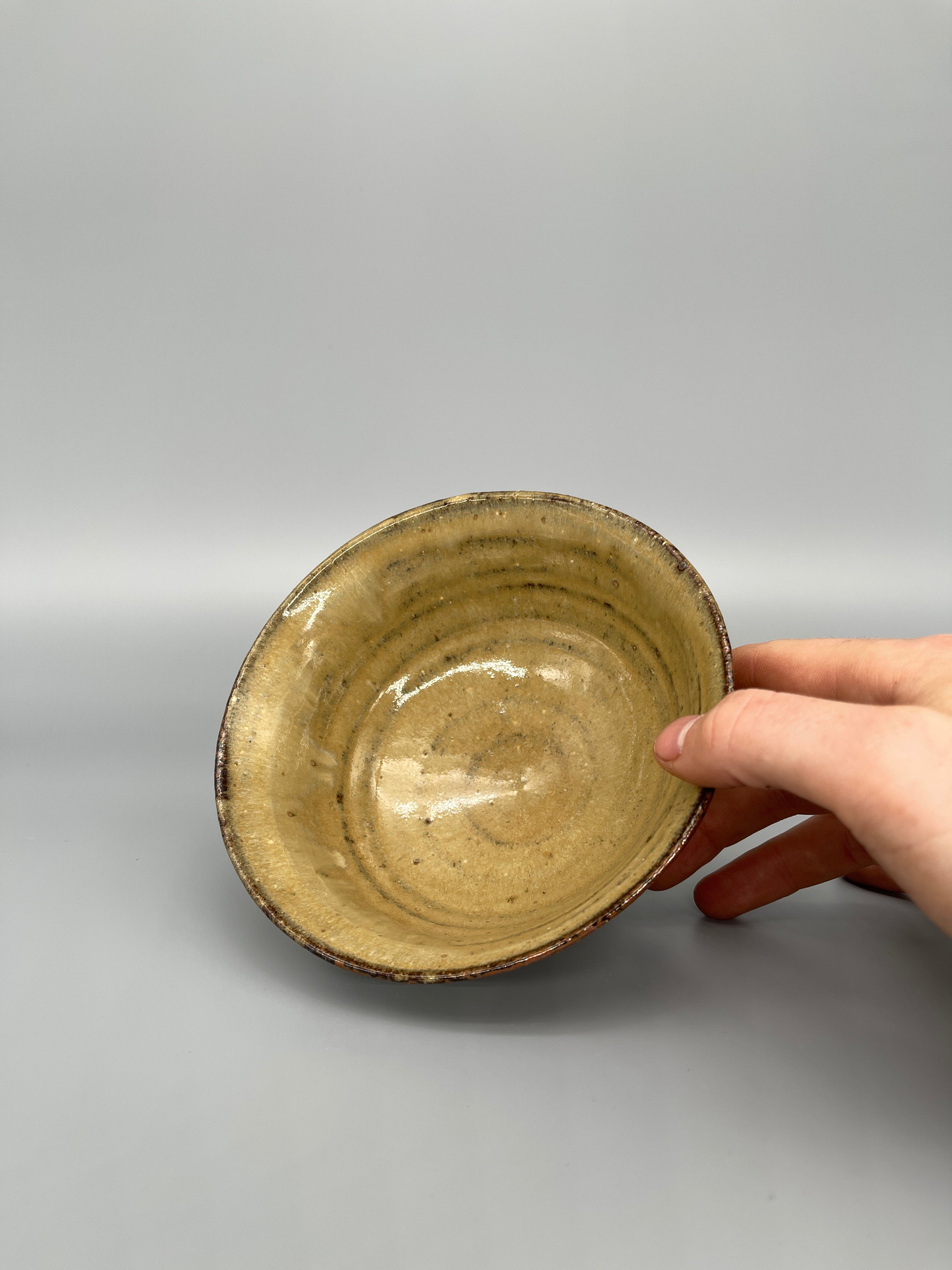 Vintage Japanese Matcha Bowl, Chawan - Brown Drip Glaze
