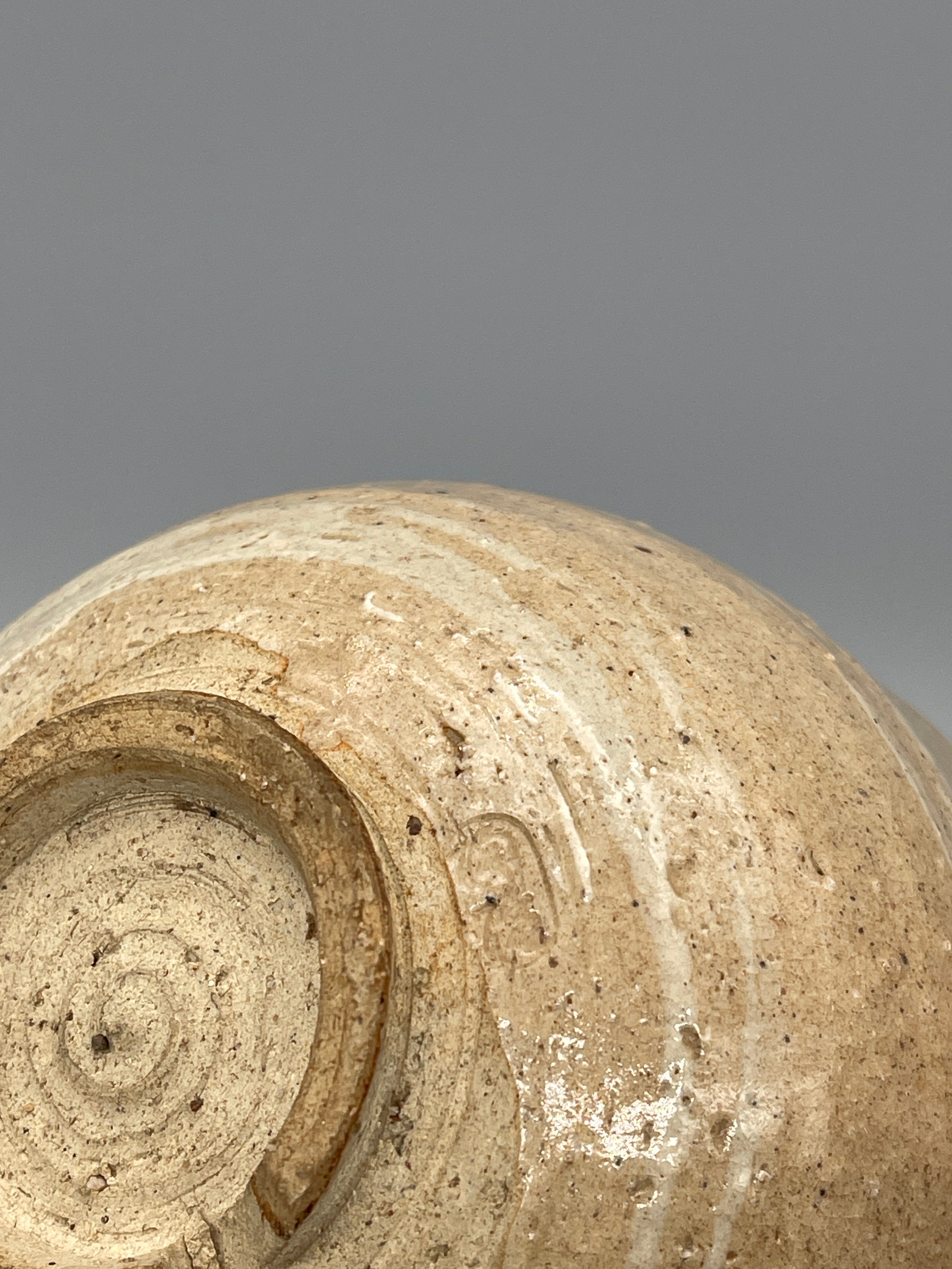 Vintage Japanese Matcha Bowl, Chawan - Brown & White Glaze