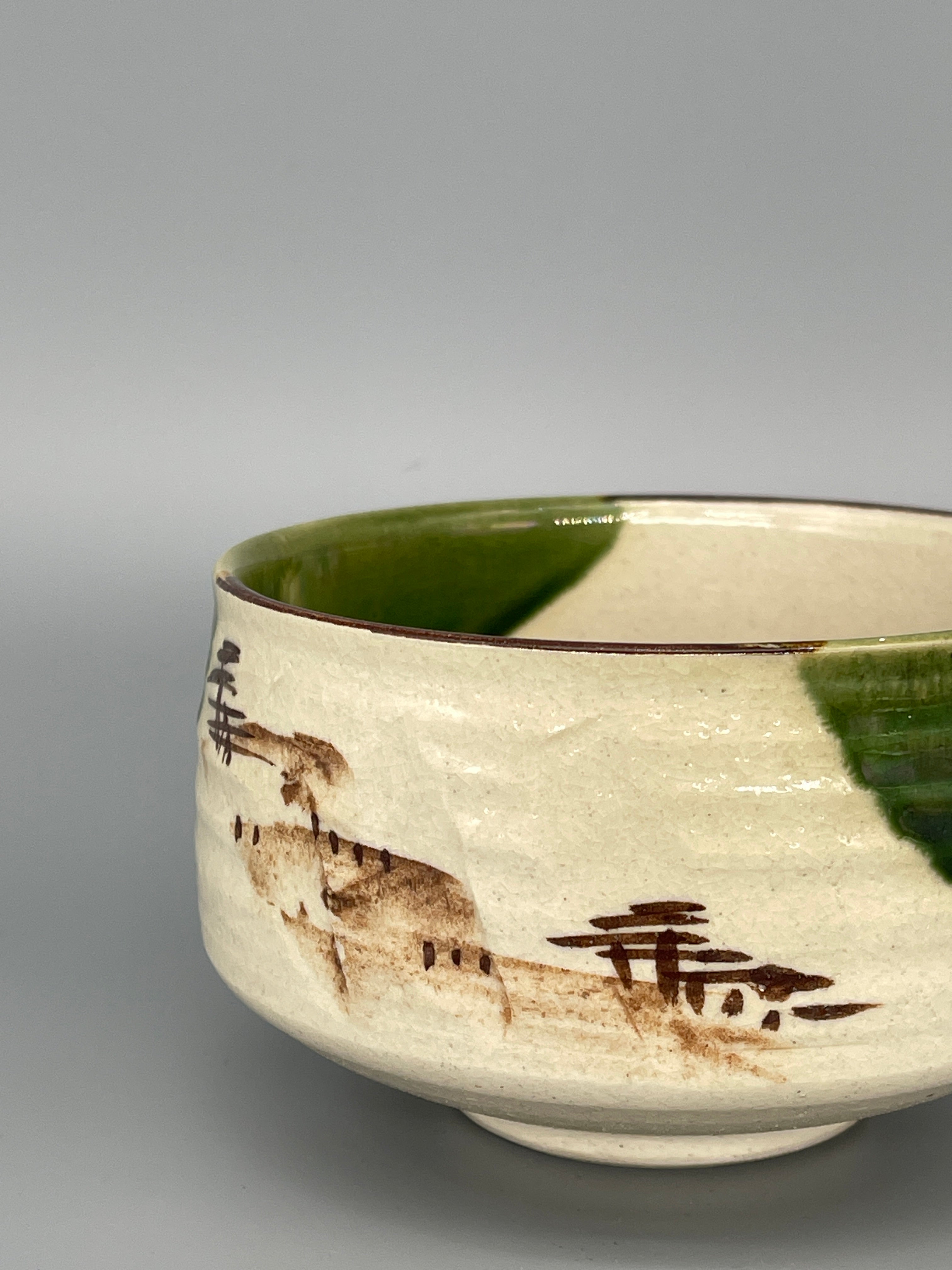 Vintage Japanese Matcha Bowl, Chawan - Oribe
