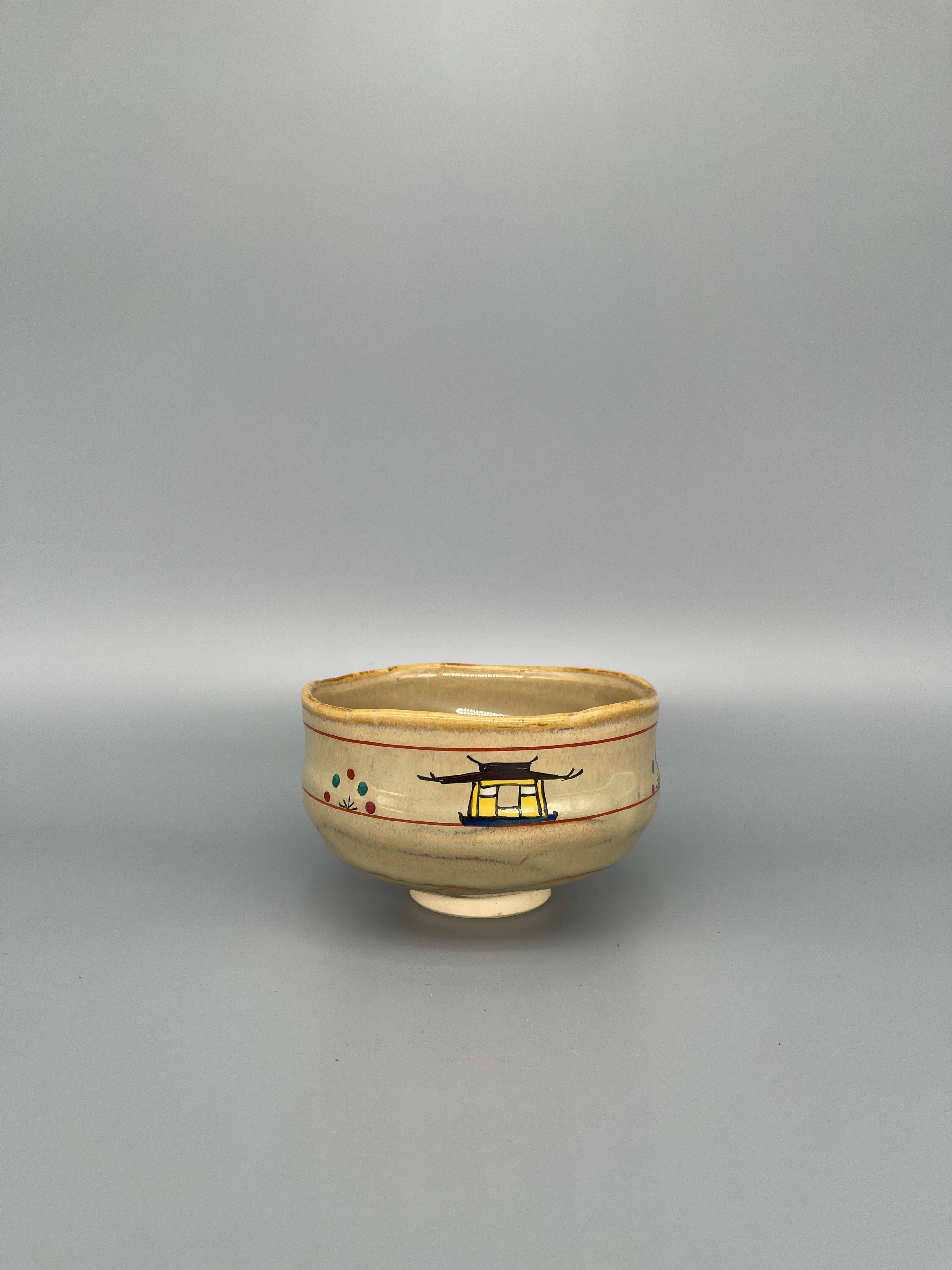Vintage Japanese Matcha Bowl, Chawan - House Motif