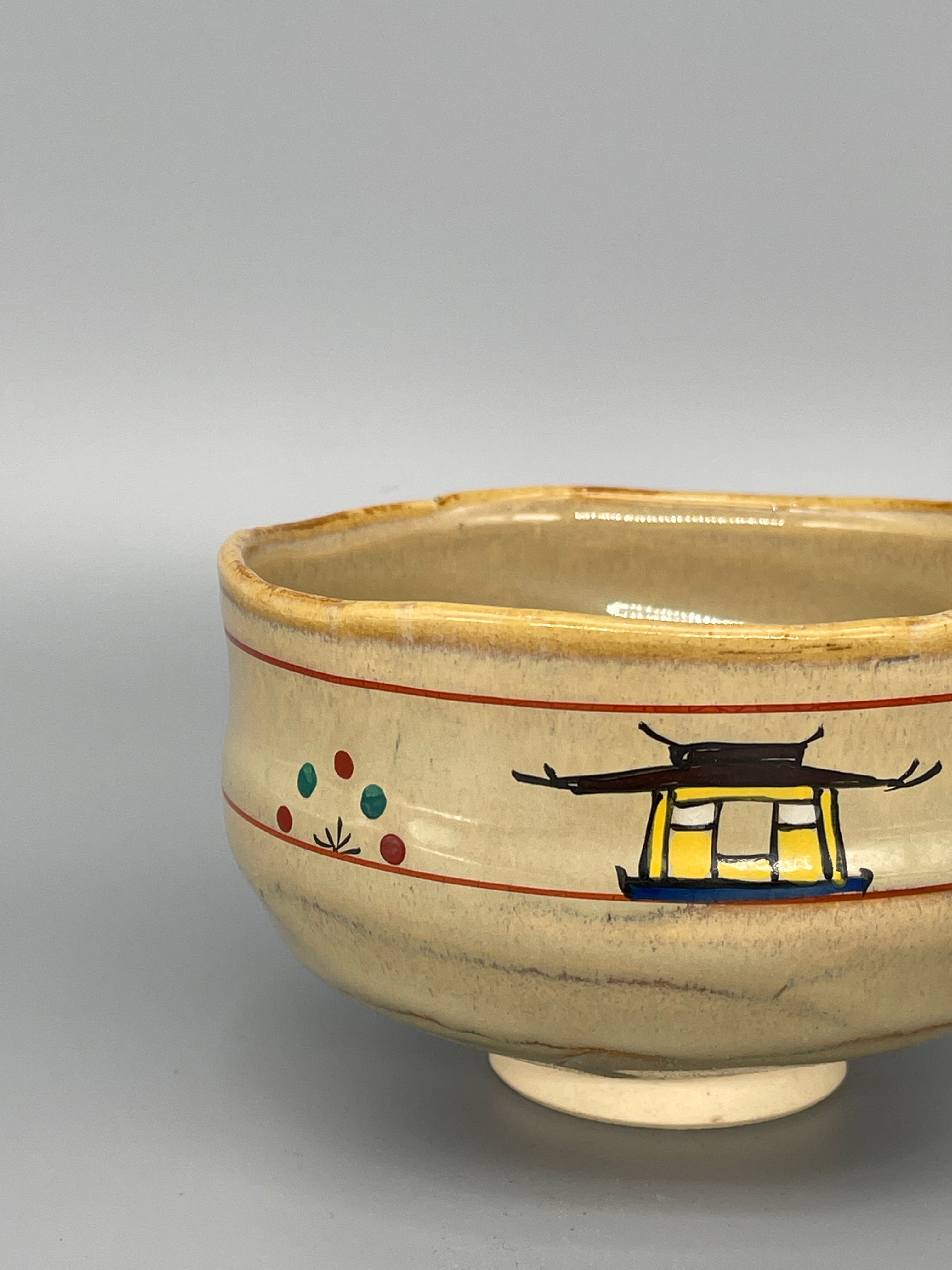 Vintage Japanese Matcha Bowl, Chawan - House Motif