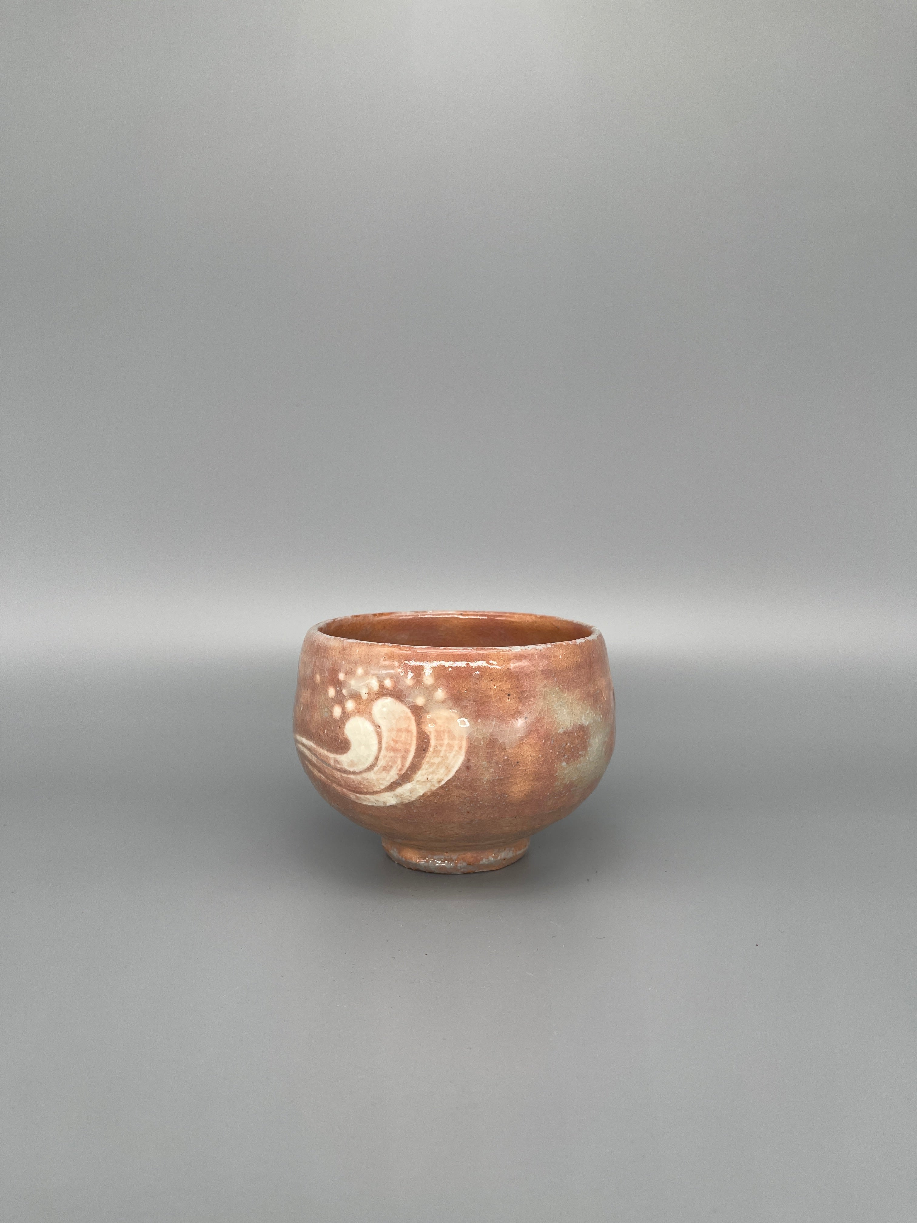 Vintage Japanese Matcha Bowl, Chawan - Pale Red Glaze
