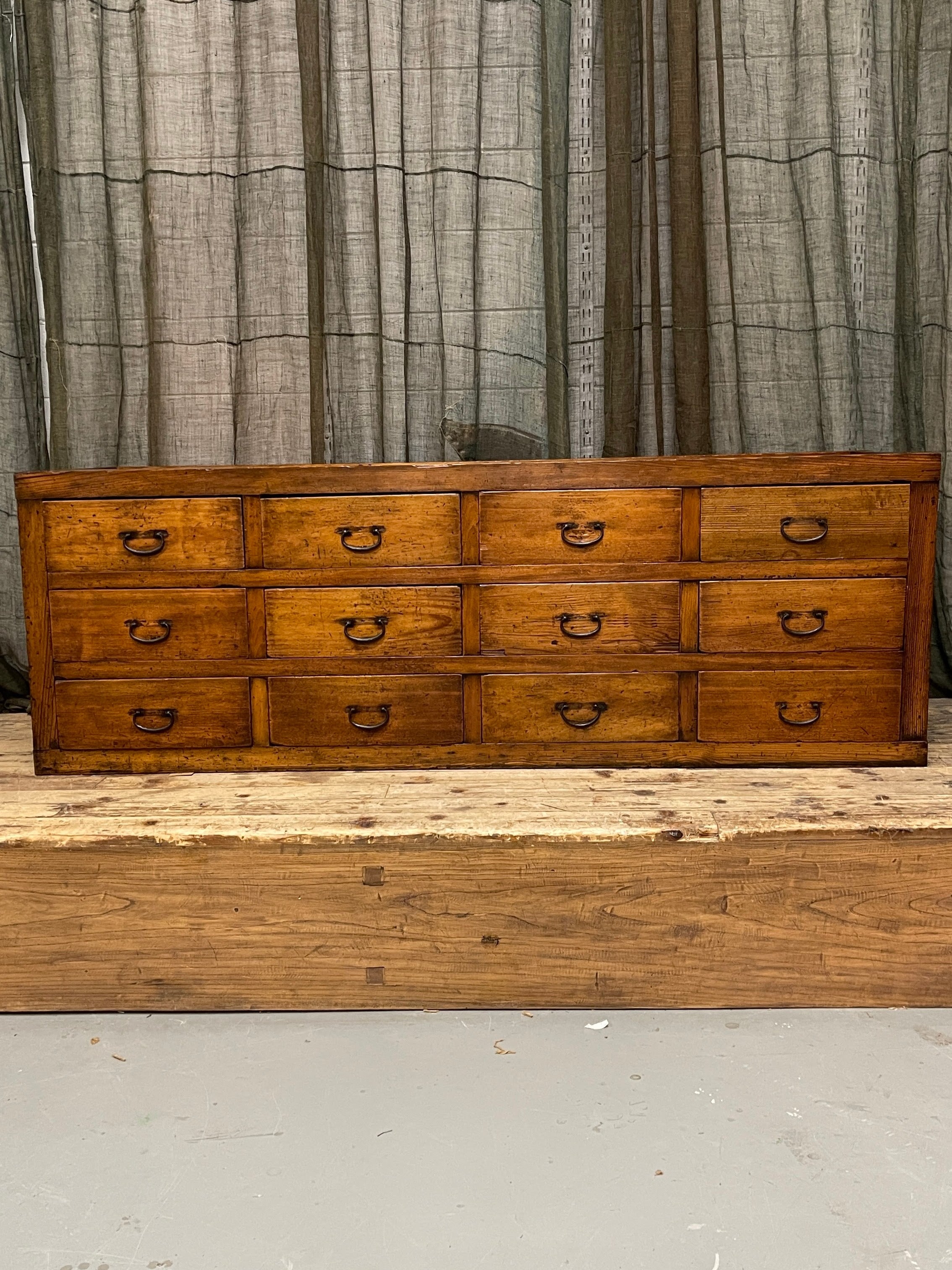 Antique Japanese Shop Storage Chest from Kyoto - Cypress & Cedar | c.1880