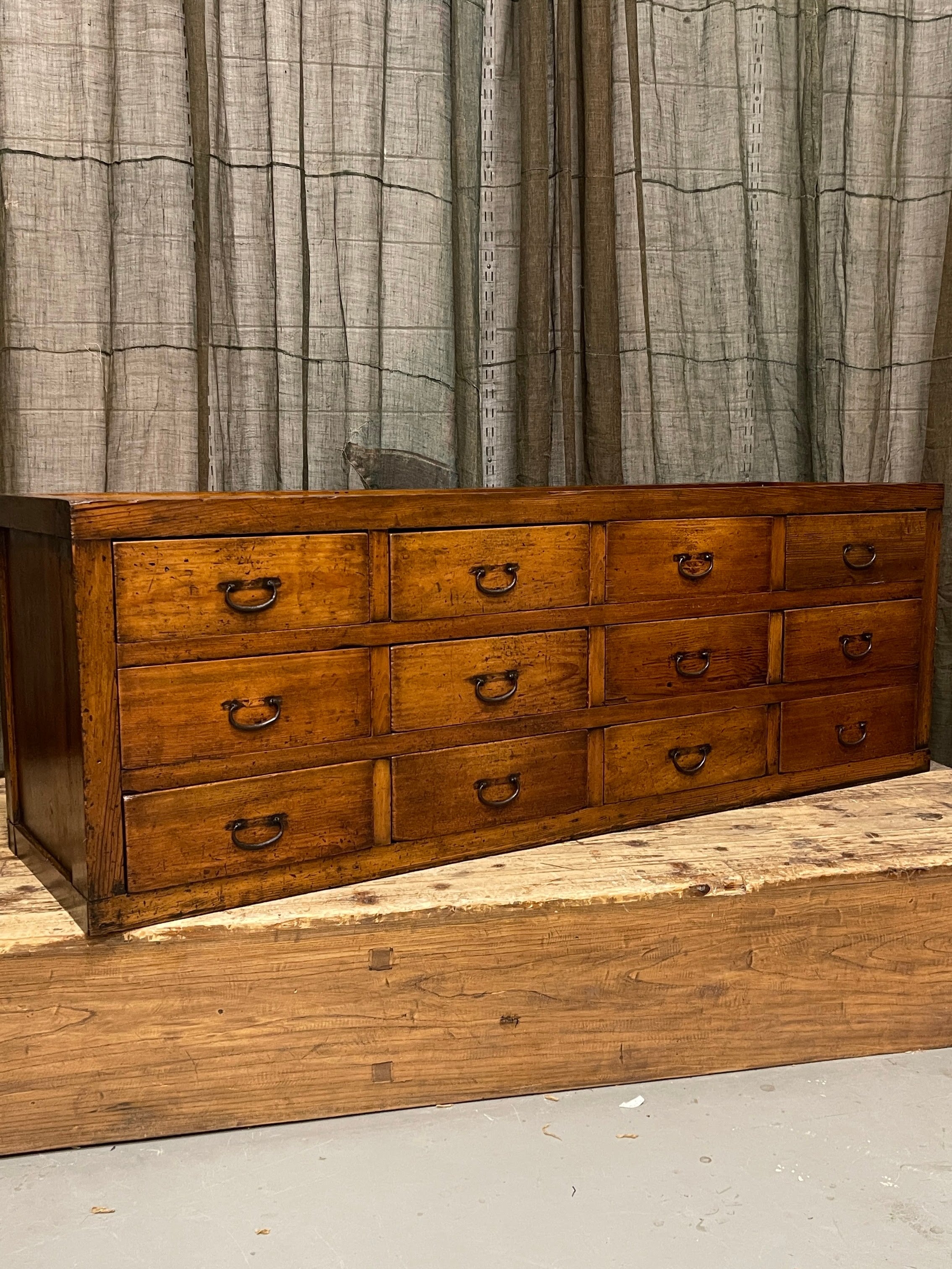 Antique Japanese Shop Storage Chest from Kyoto - Cypress & Cedar | c.1880