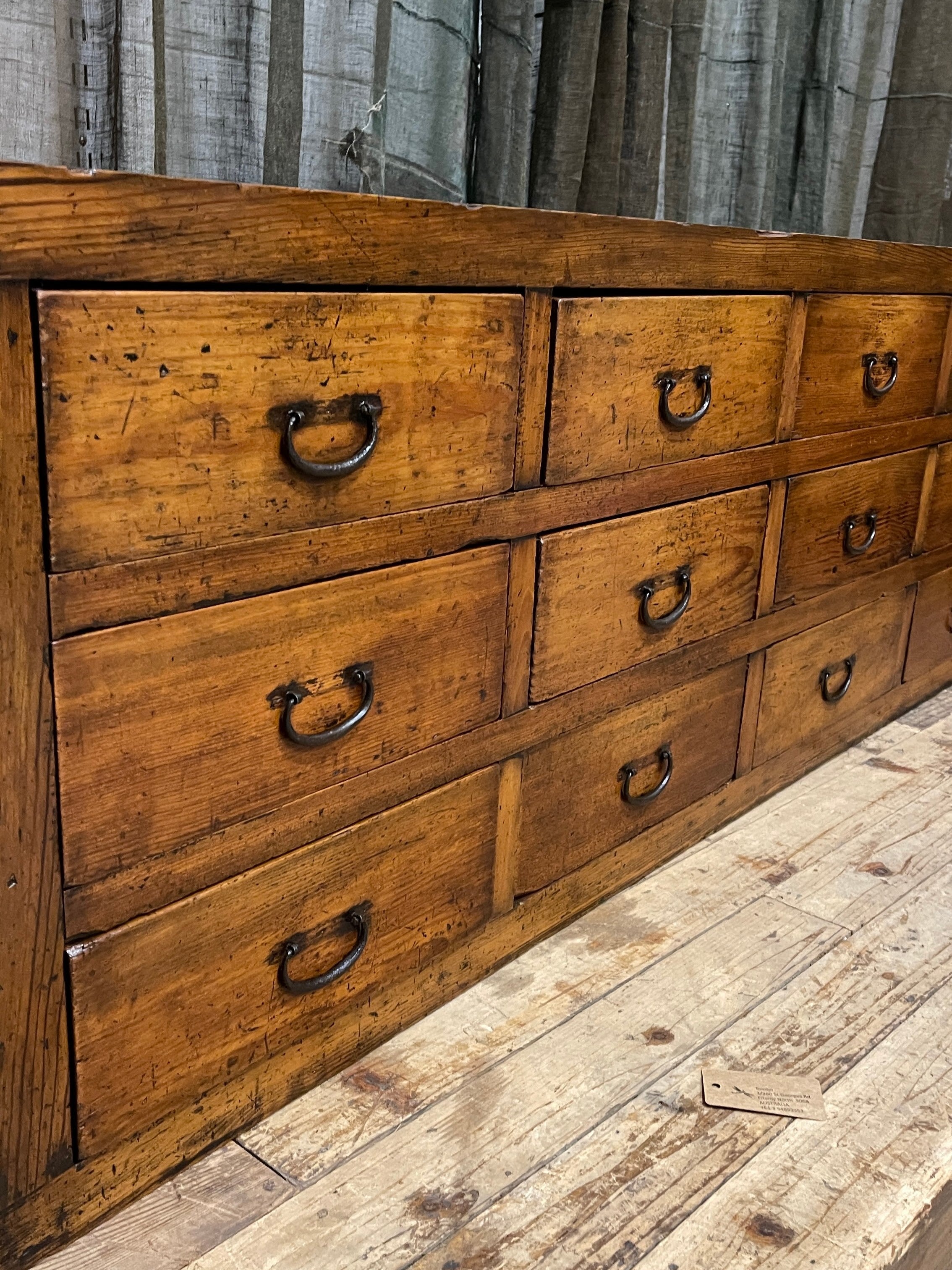 Antique Japanese Shop Storage Chest from Kyoto - Cypress & Cedar | c.1880