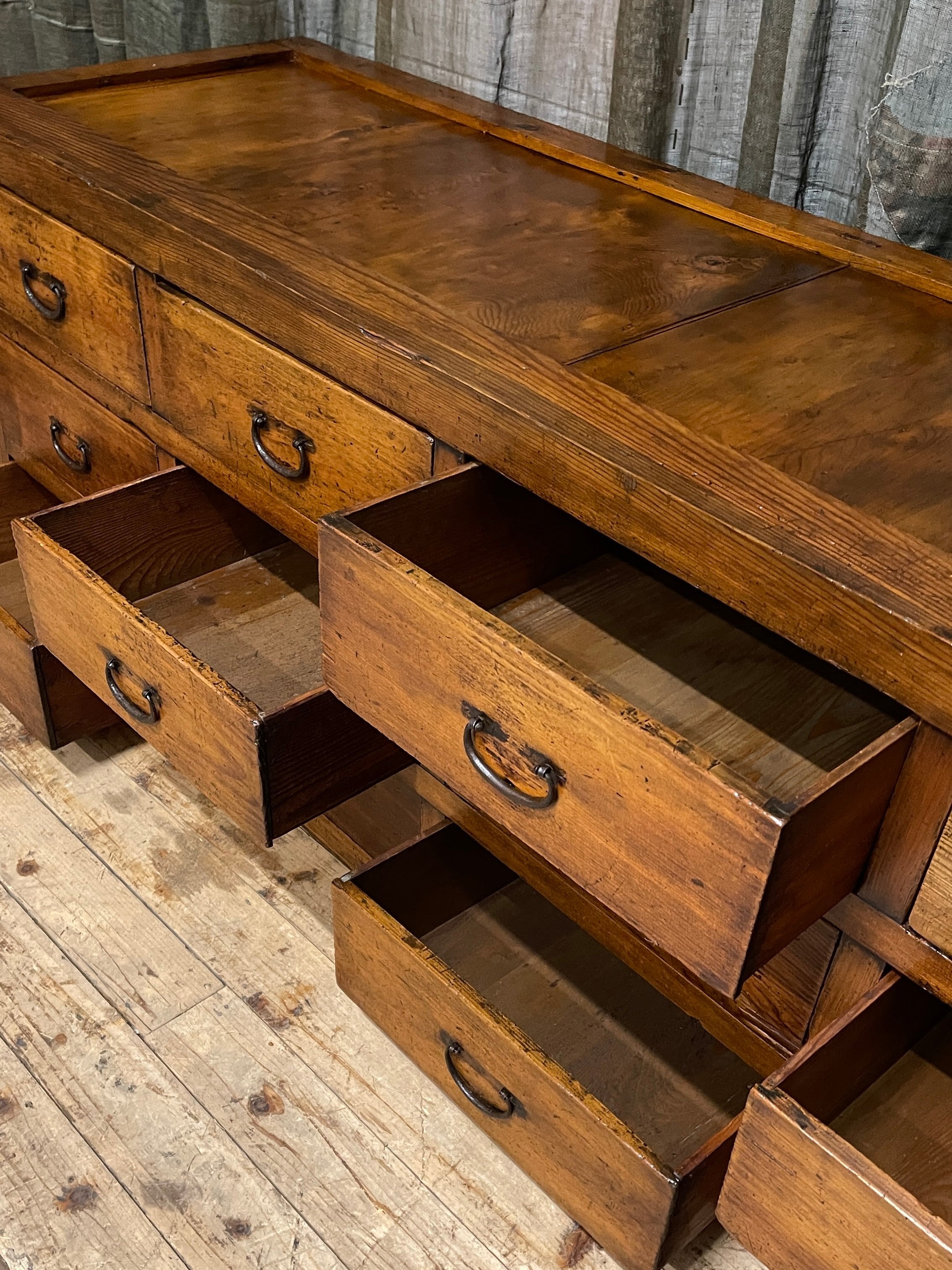 Antique Japanese Shop Storage Chest from Kyoto - Cypress & Cedar | c.1880