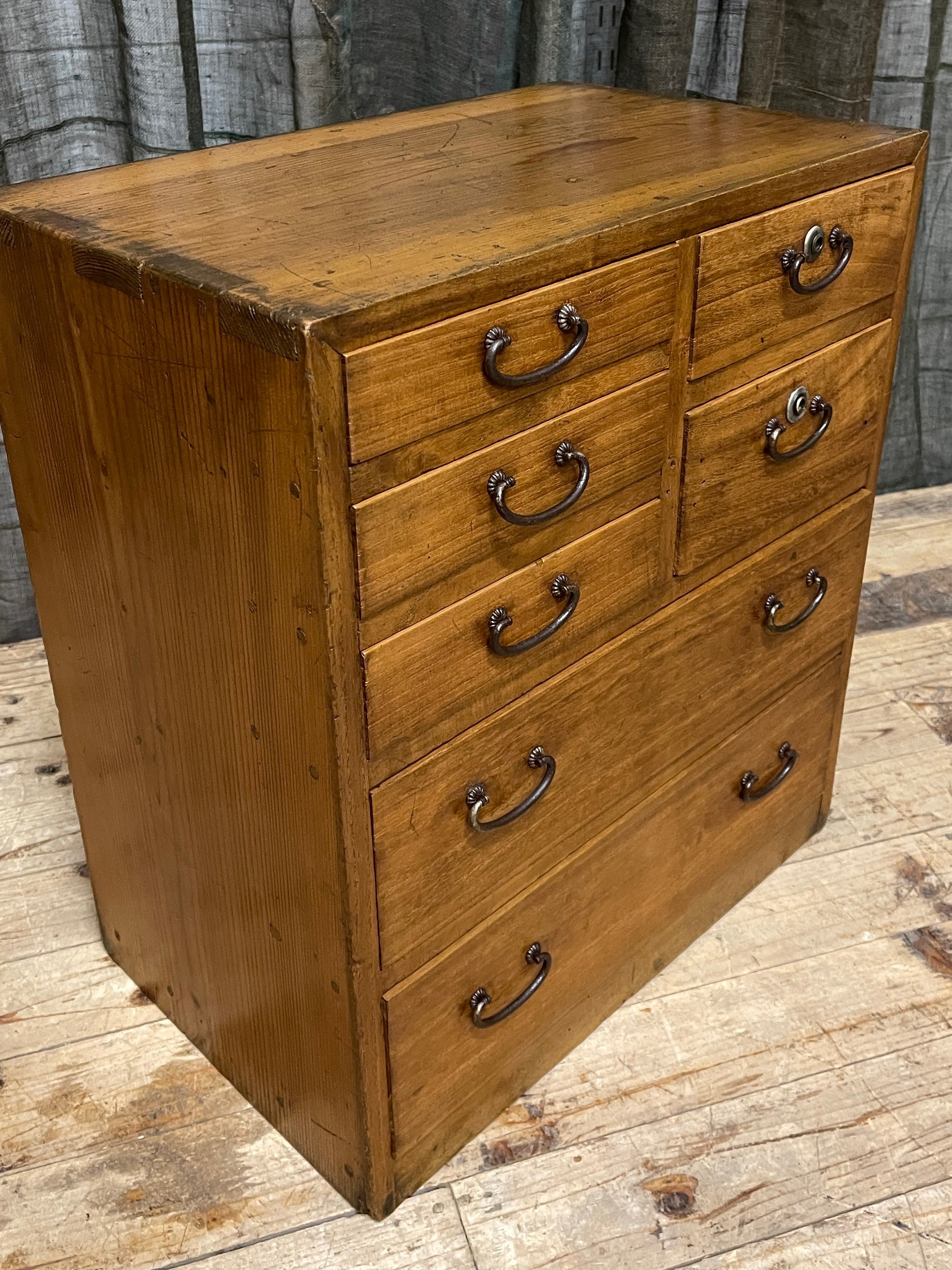 Ko Dansu, Japanese 7-Drawer Side Cabinet - Paulownia & Cedar | 1930's