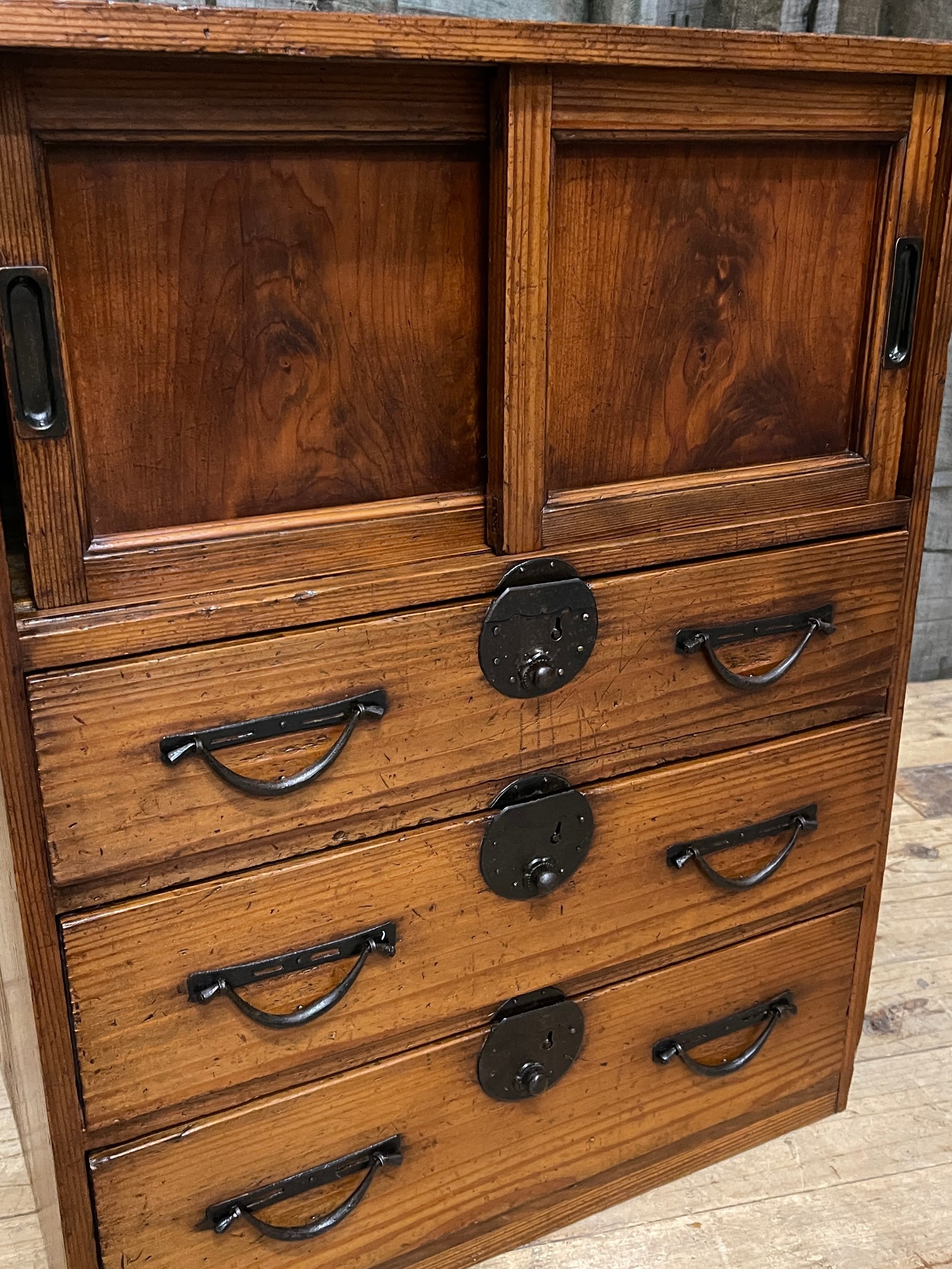 Ko Dansu, Japanese Side Cabinet - Cypress & Cedar | c.1890