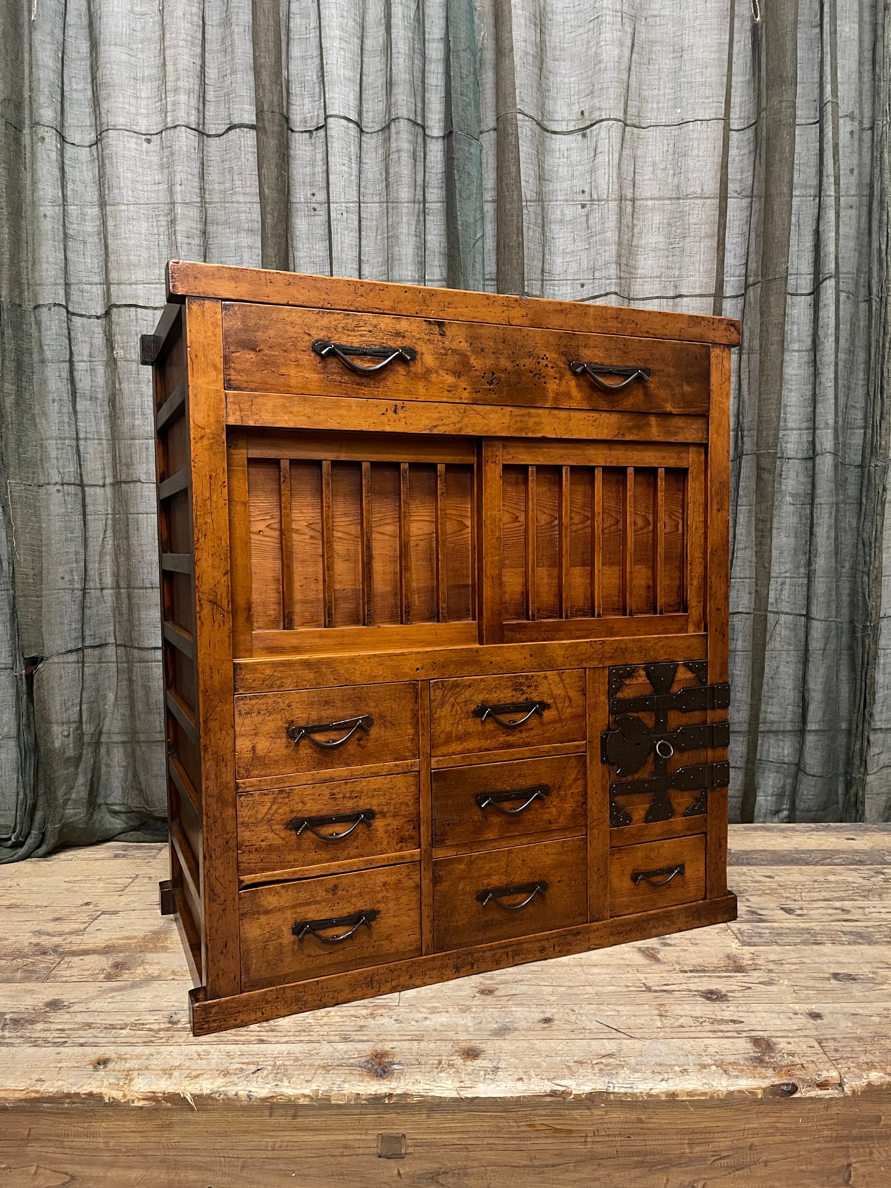 Antique Japanese Choba Dansu, Merchant's Chest - Cypress & Cedar