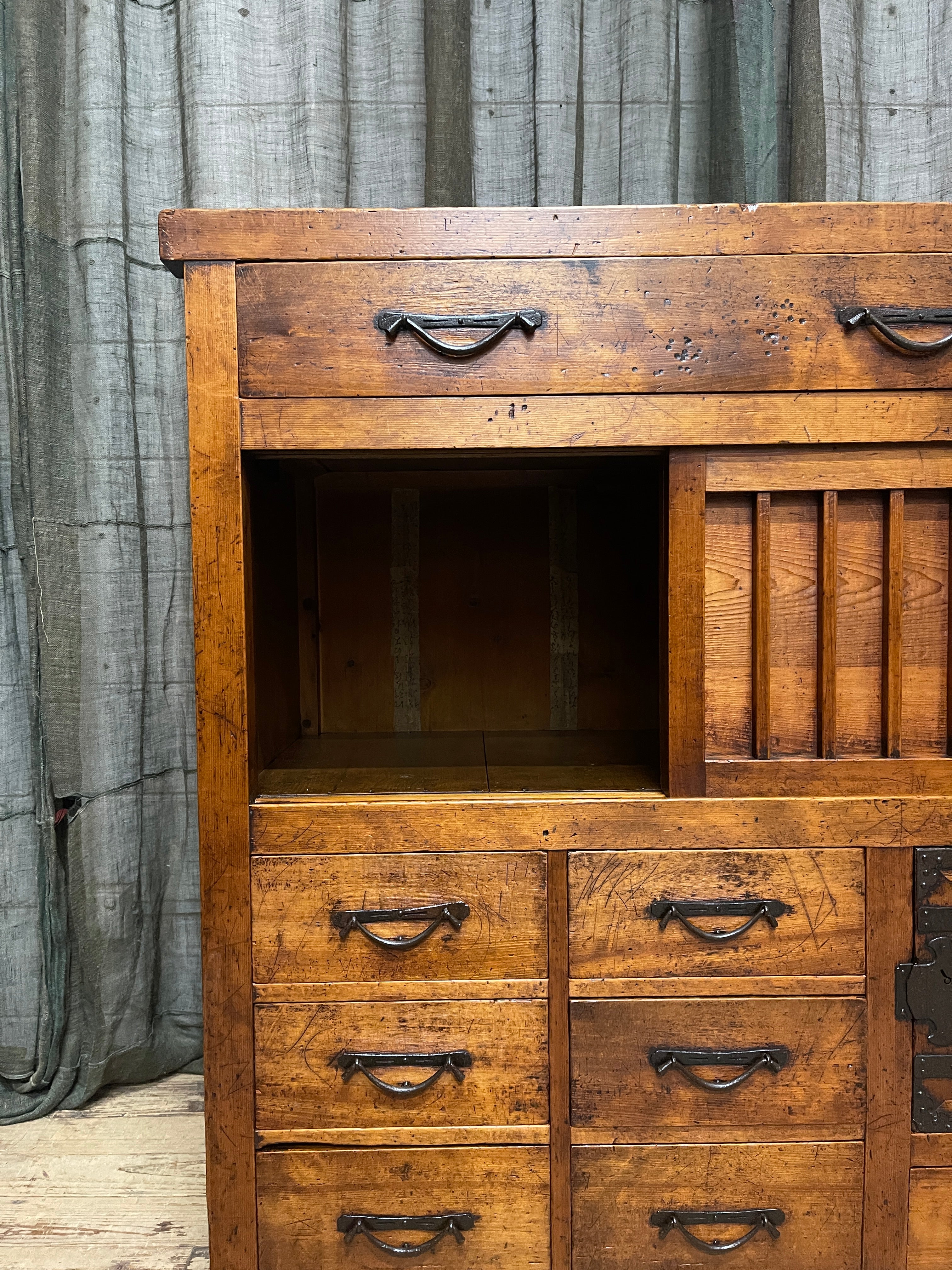 Antique Japanese Choba Dansu, Merchant's Chest - Cypress & Cedar | Meiji