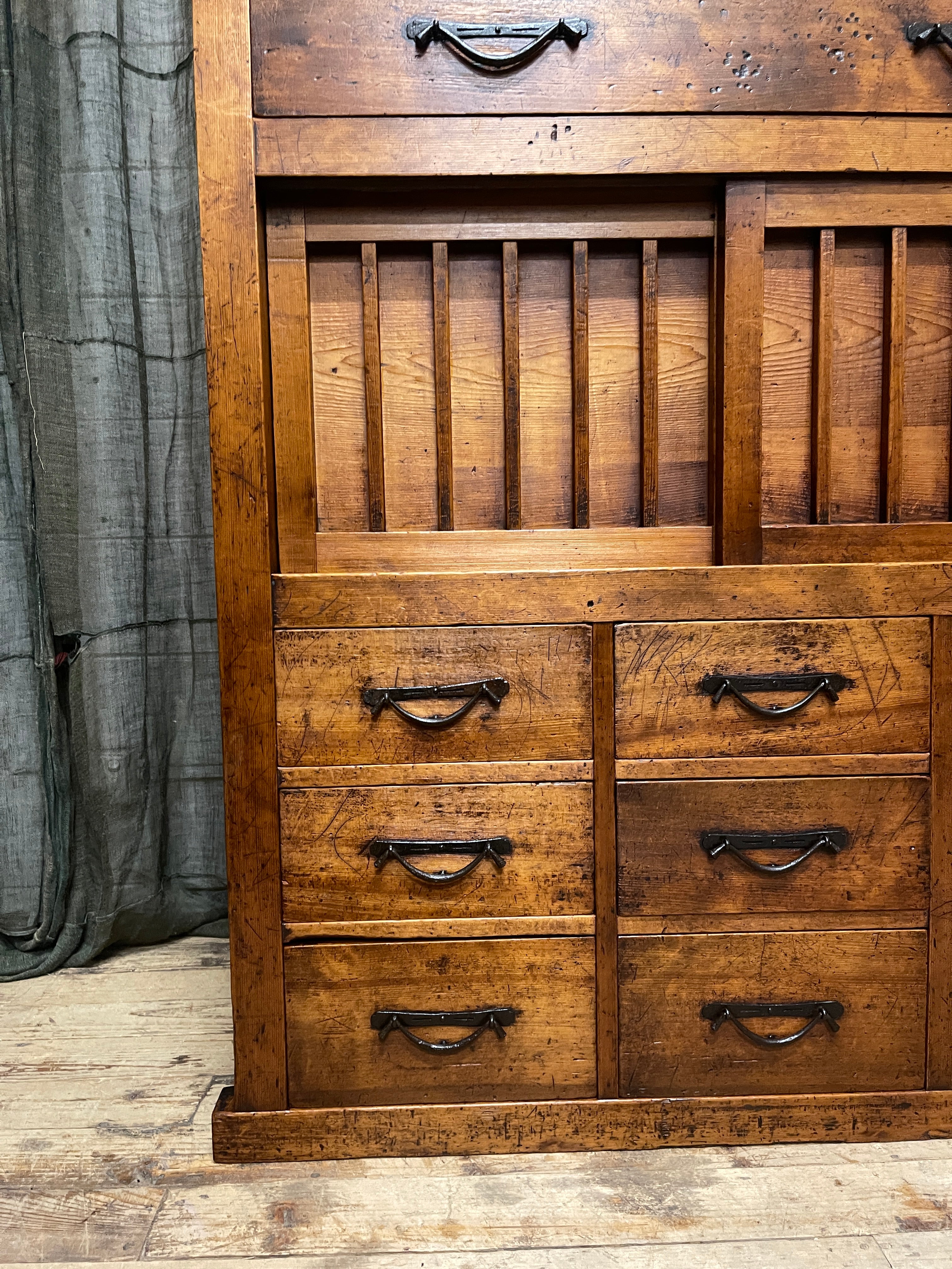 Antique Japanese Choba Dansu, Merchant's Chest - Cypress & Cedar | Meiji