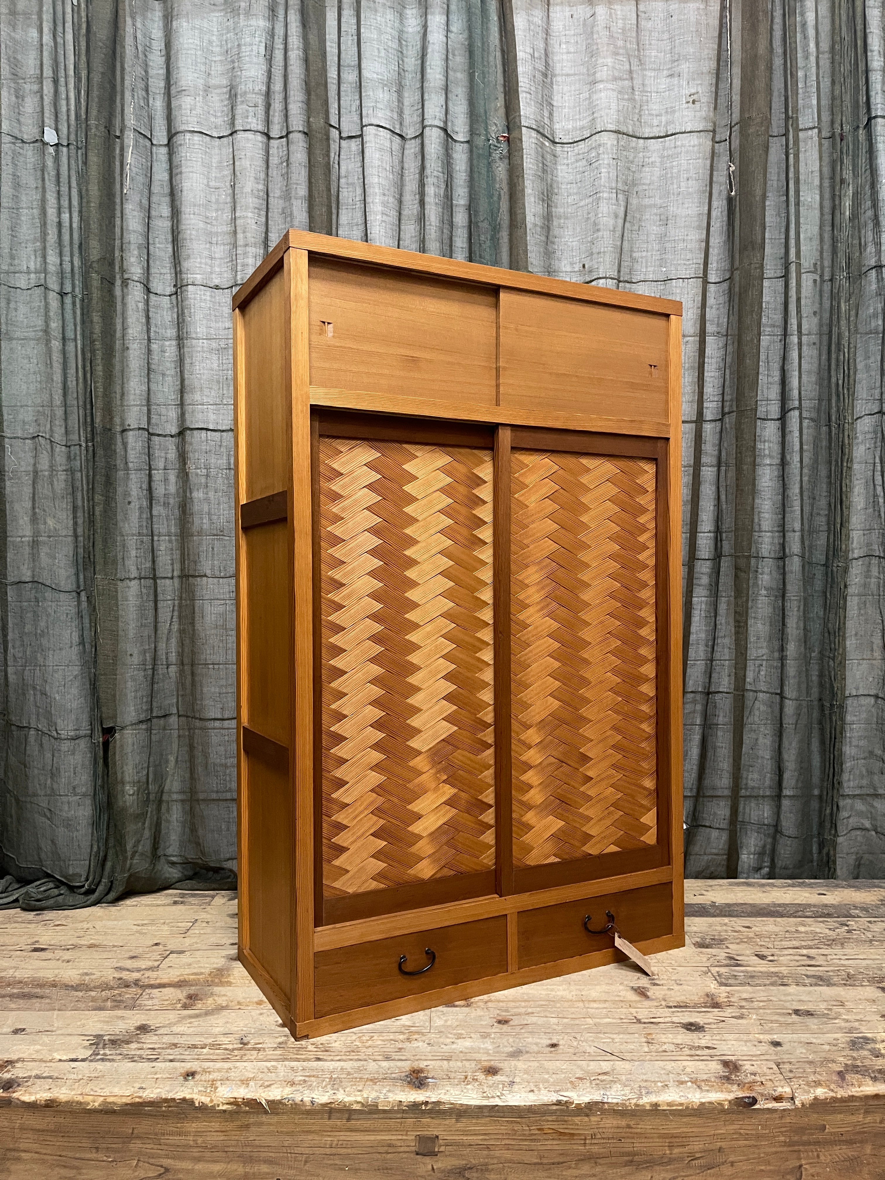 Vintage Japanese Cha Dana, Tea Cabinet - Cedar | Showa