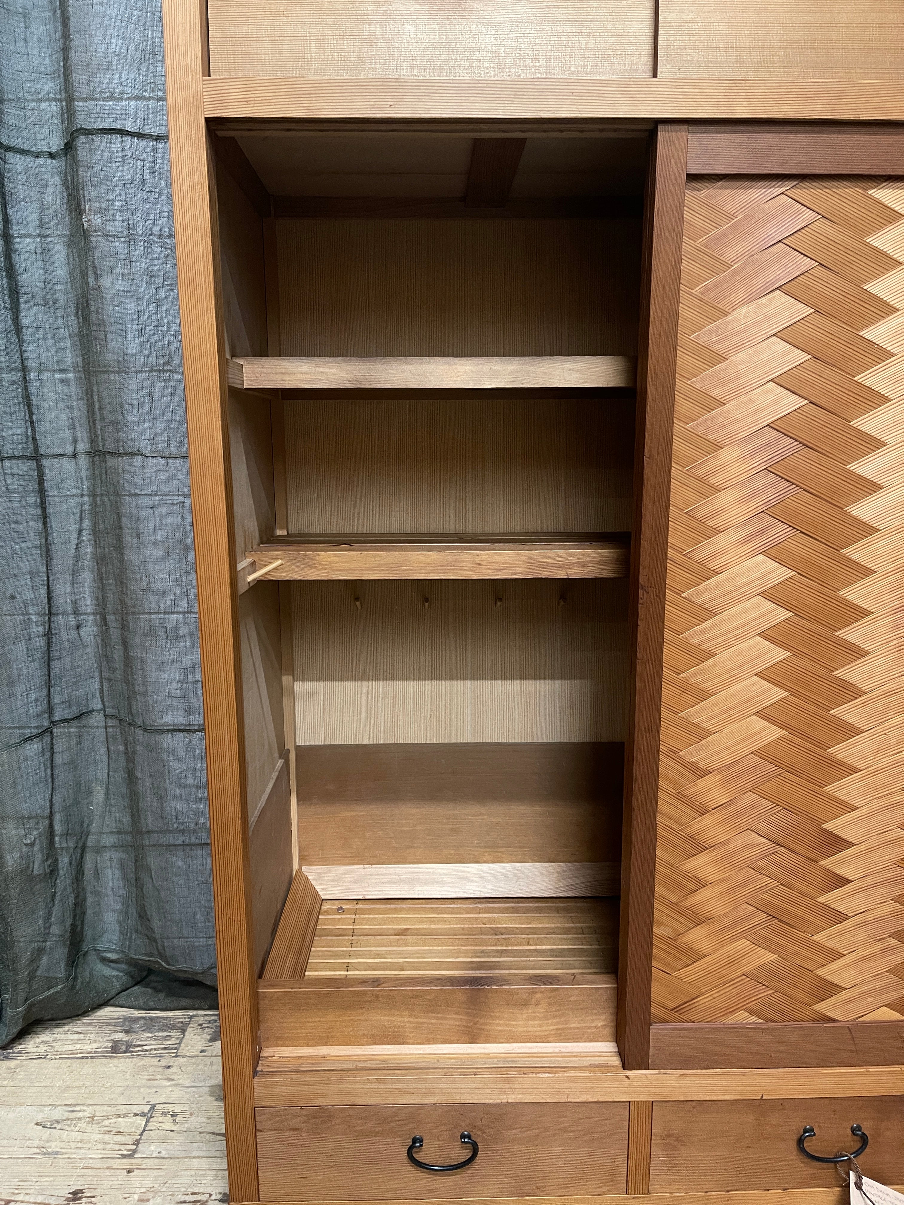 Vintage Japanese Cha Dana, Tea Cabinet - Cedar | Showa