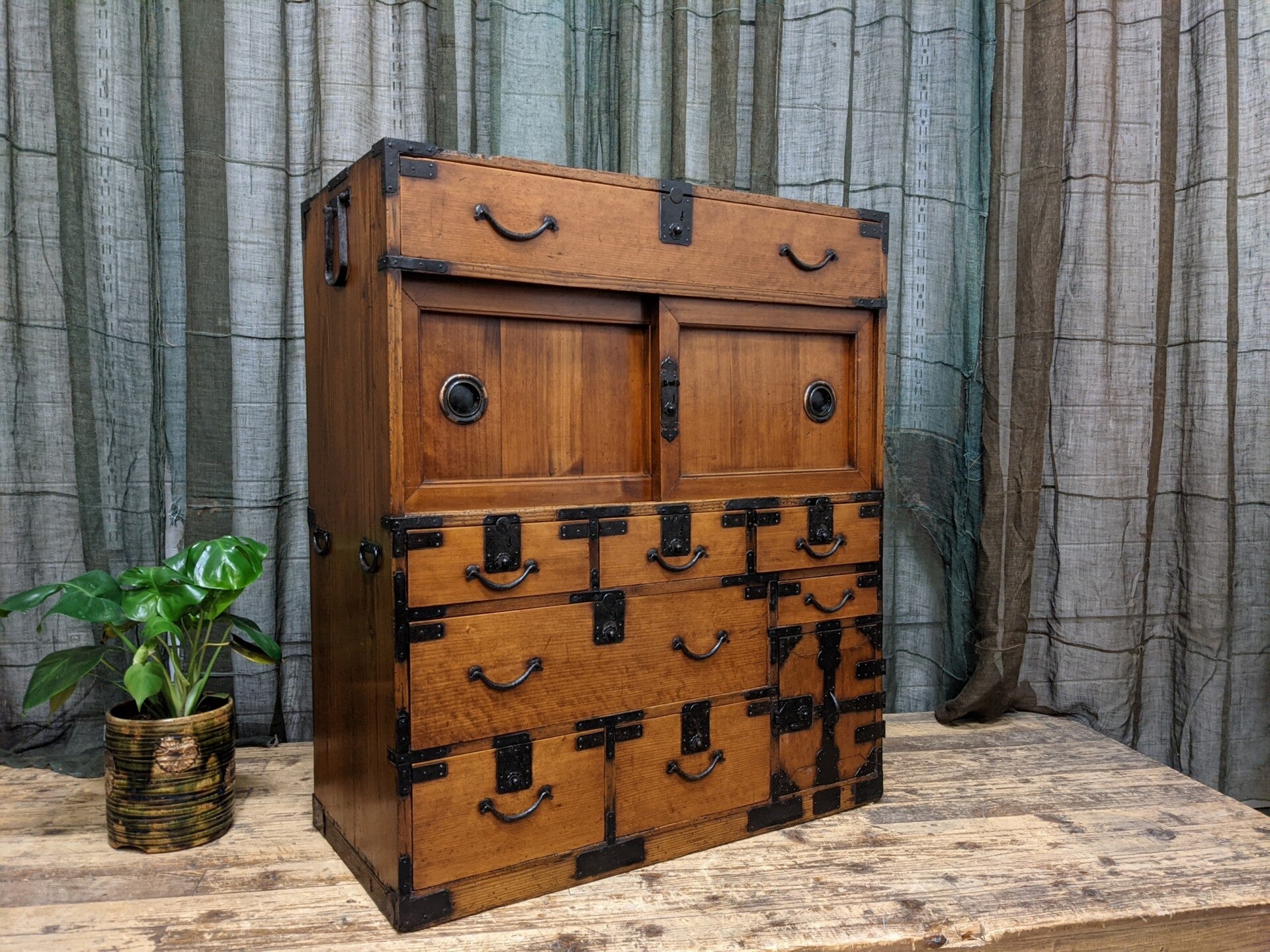 Japanese Choba Dansu, Merchant's Chest - Cedar | c.1880