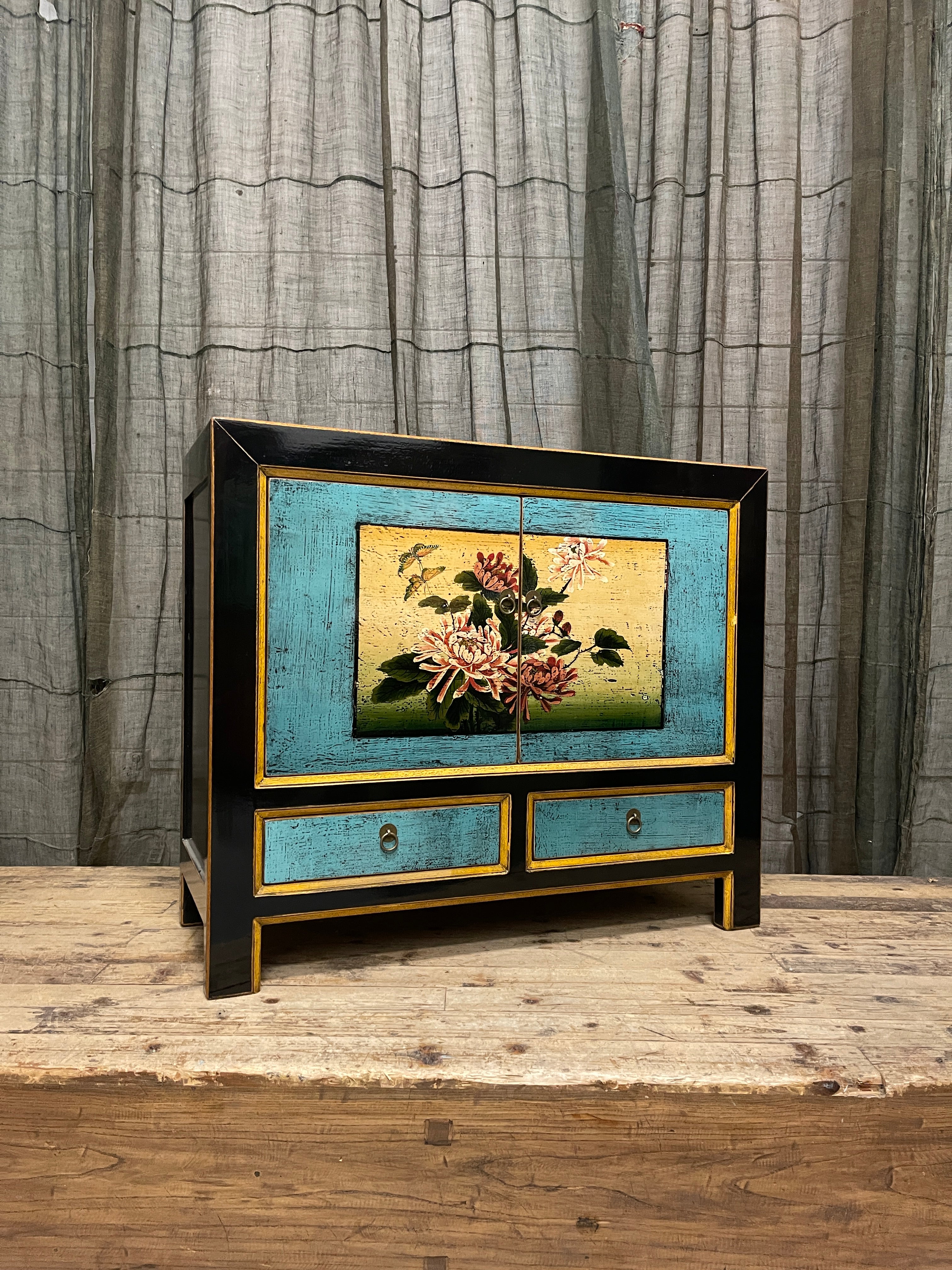 Chinese Black Lacquered Cabinet