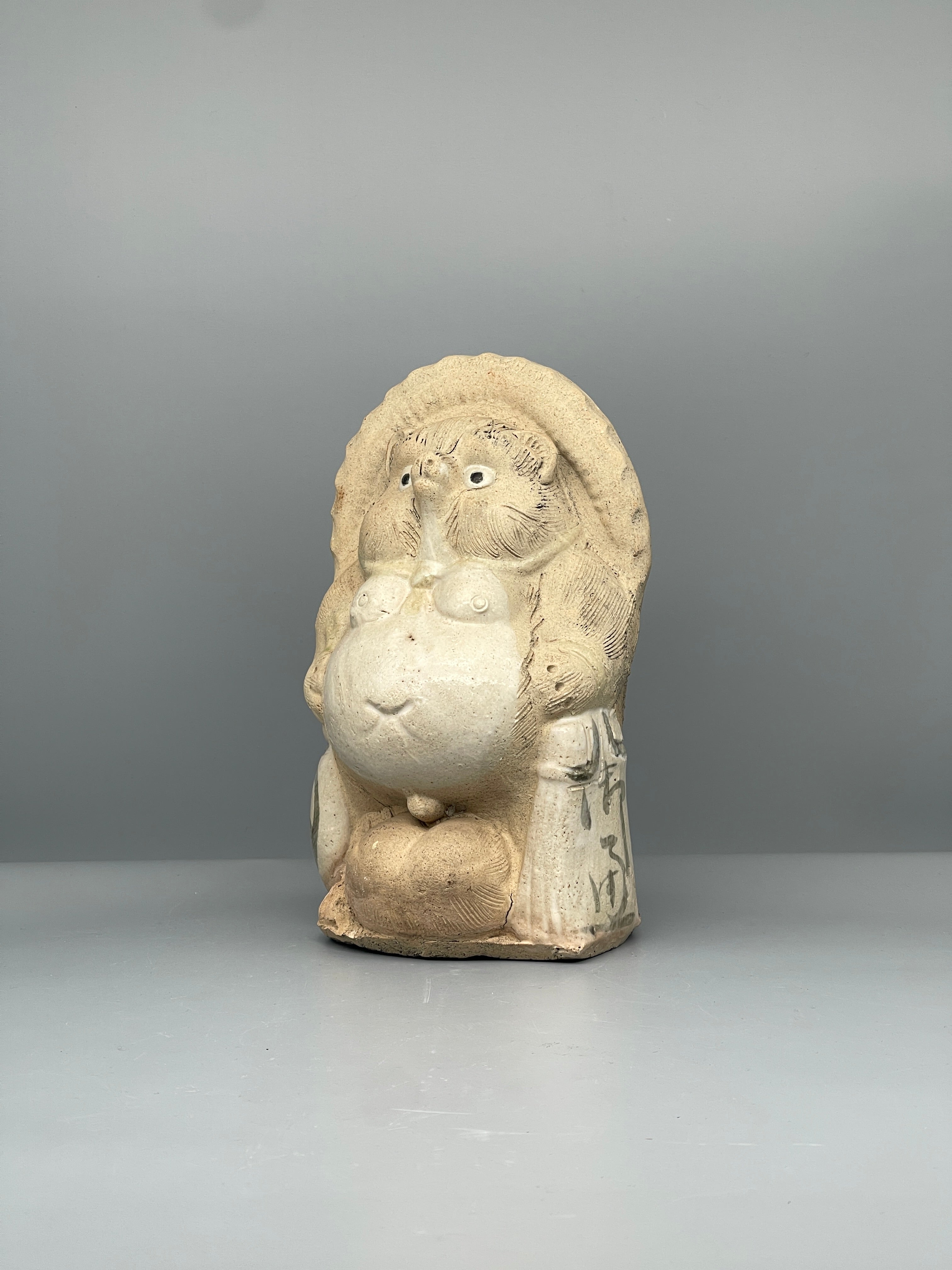 Small Vintage Japanese Ceramic Tanuki Statue
