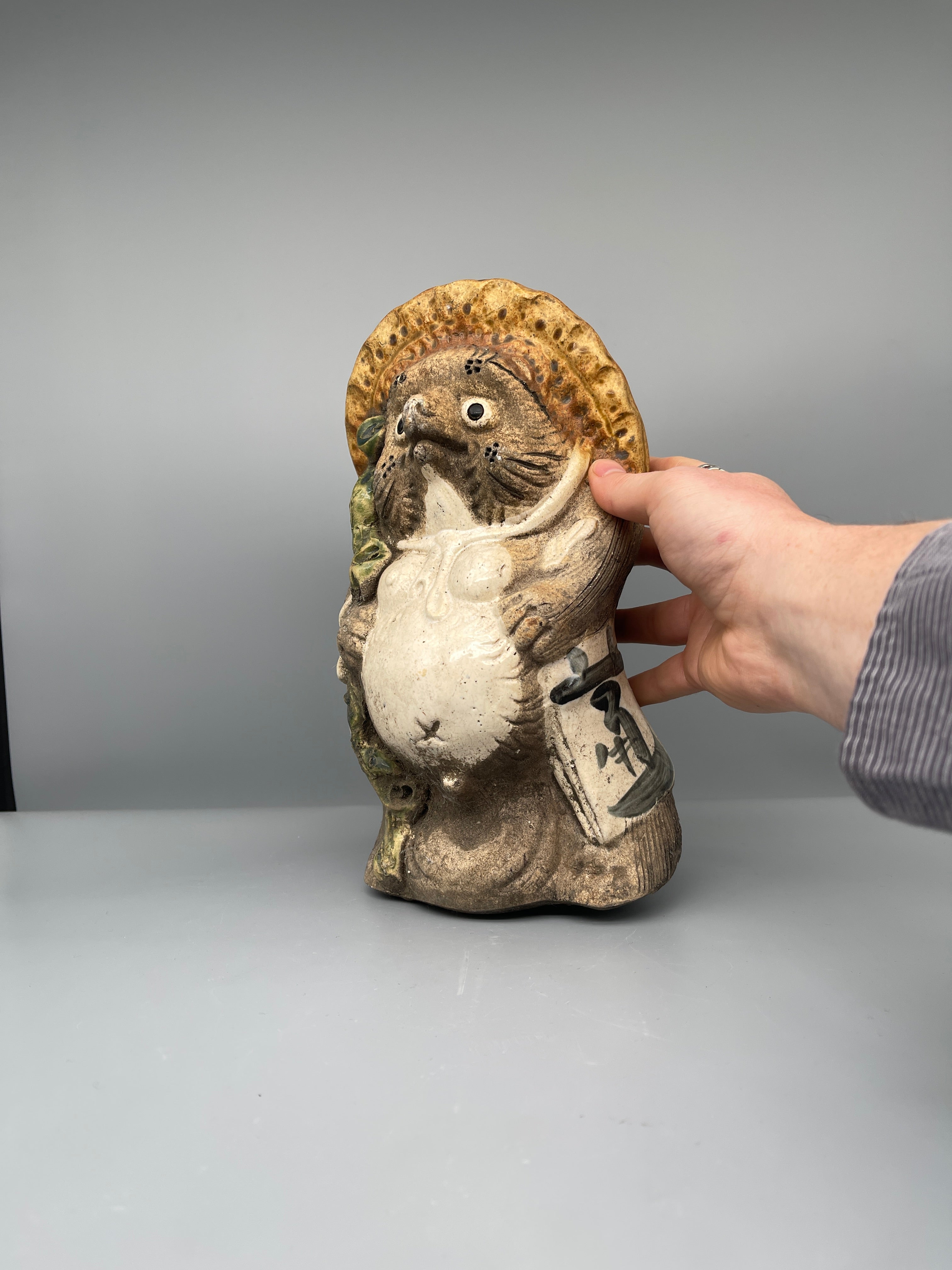 Vintage Japanese Ceramic Tanuki Statue