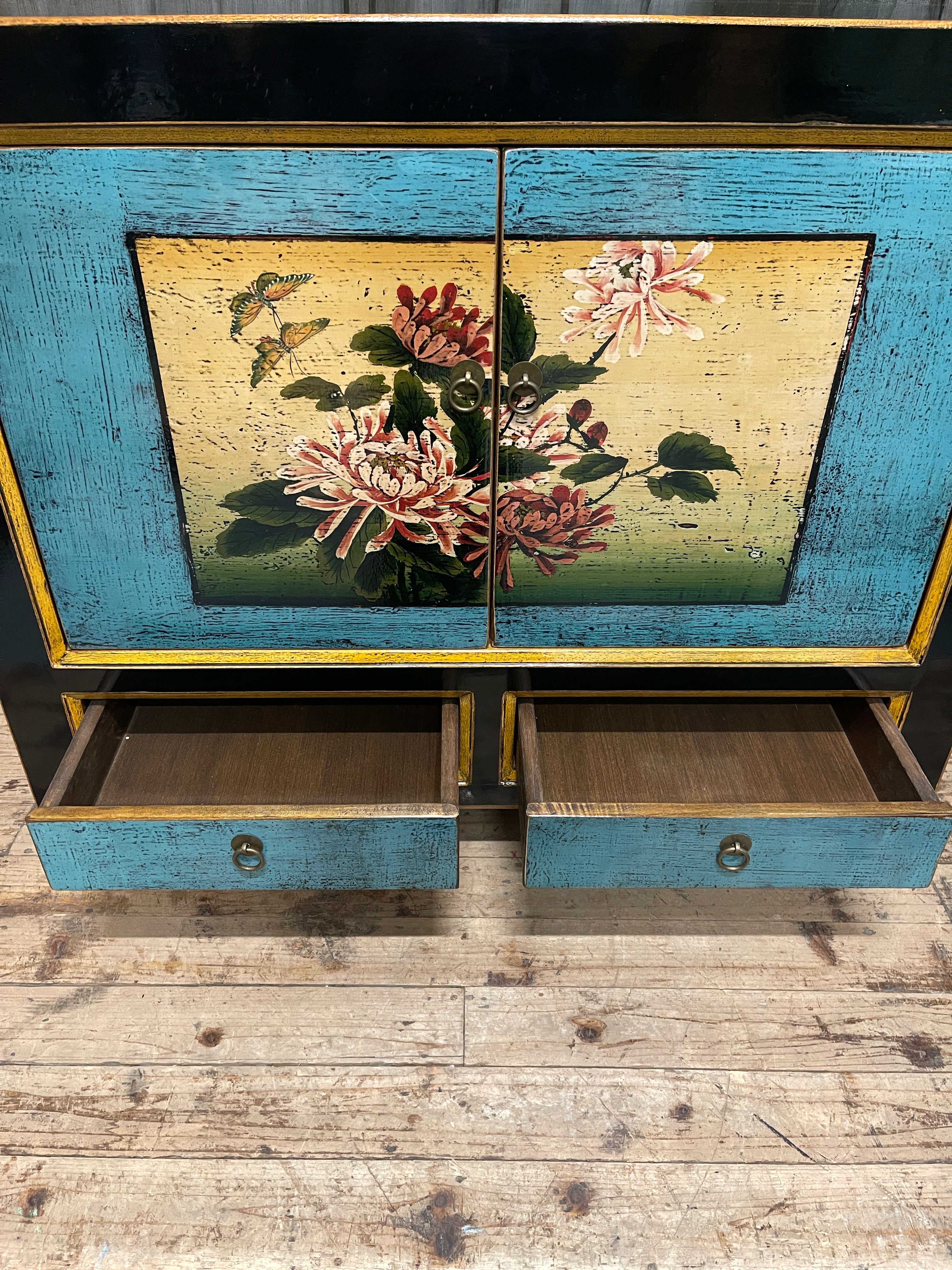 Chinese Black Lacquered Cabinet