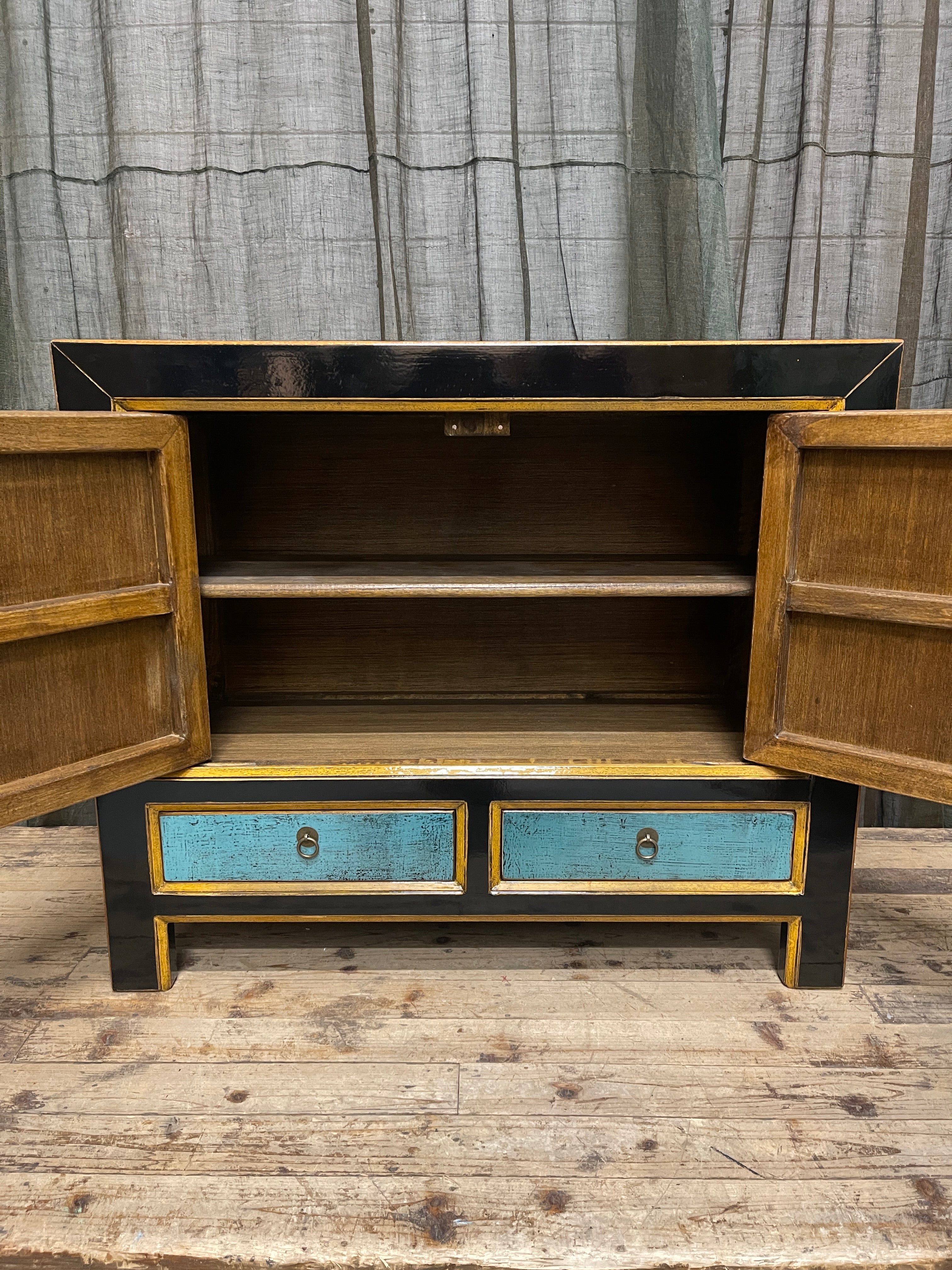 Chinese Black Lacquered Cabinet