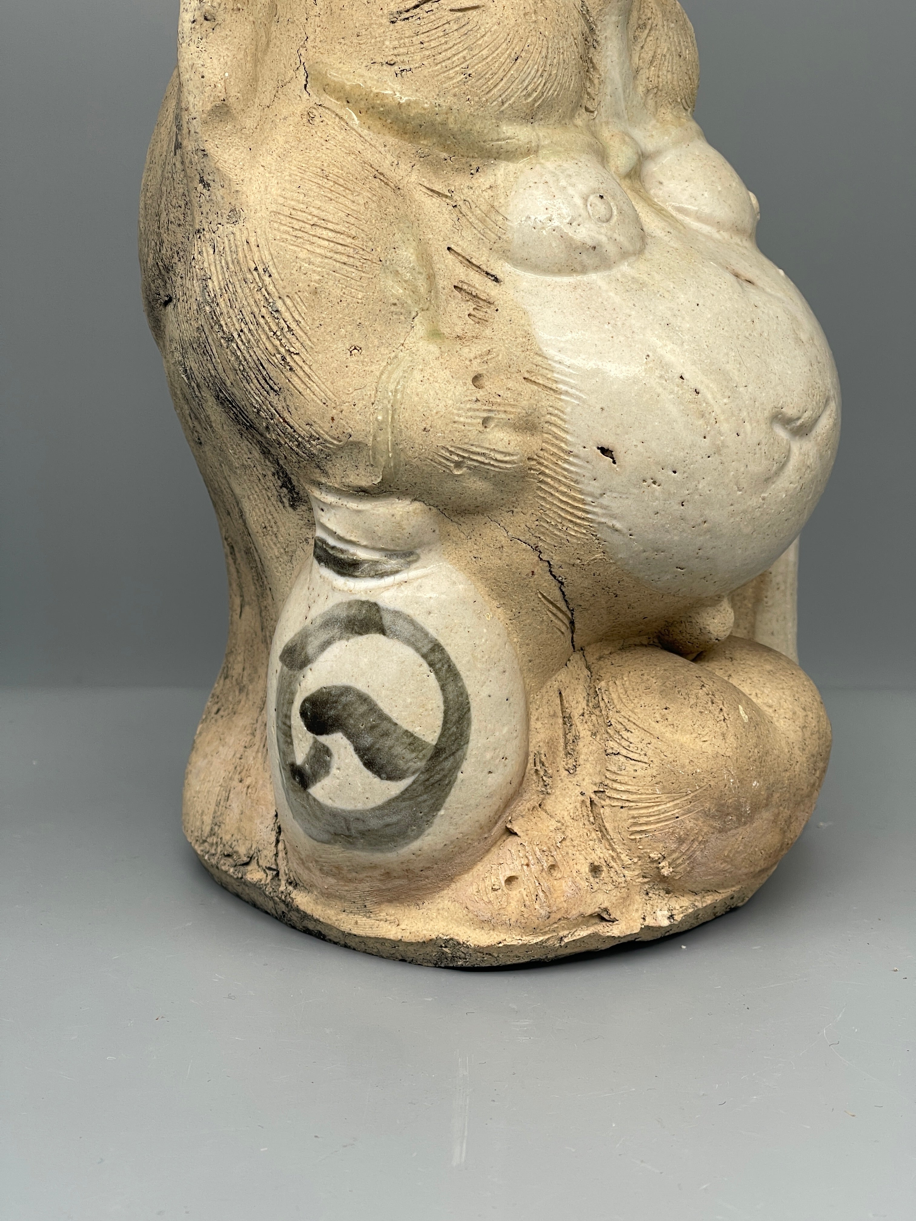 Small Vintage Japanese Ceramic Tanuki Statue