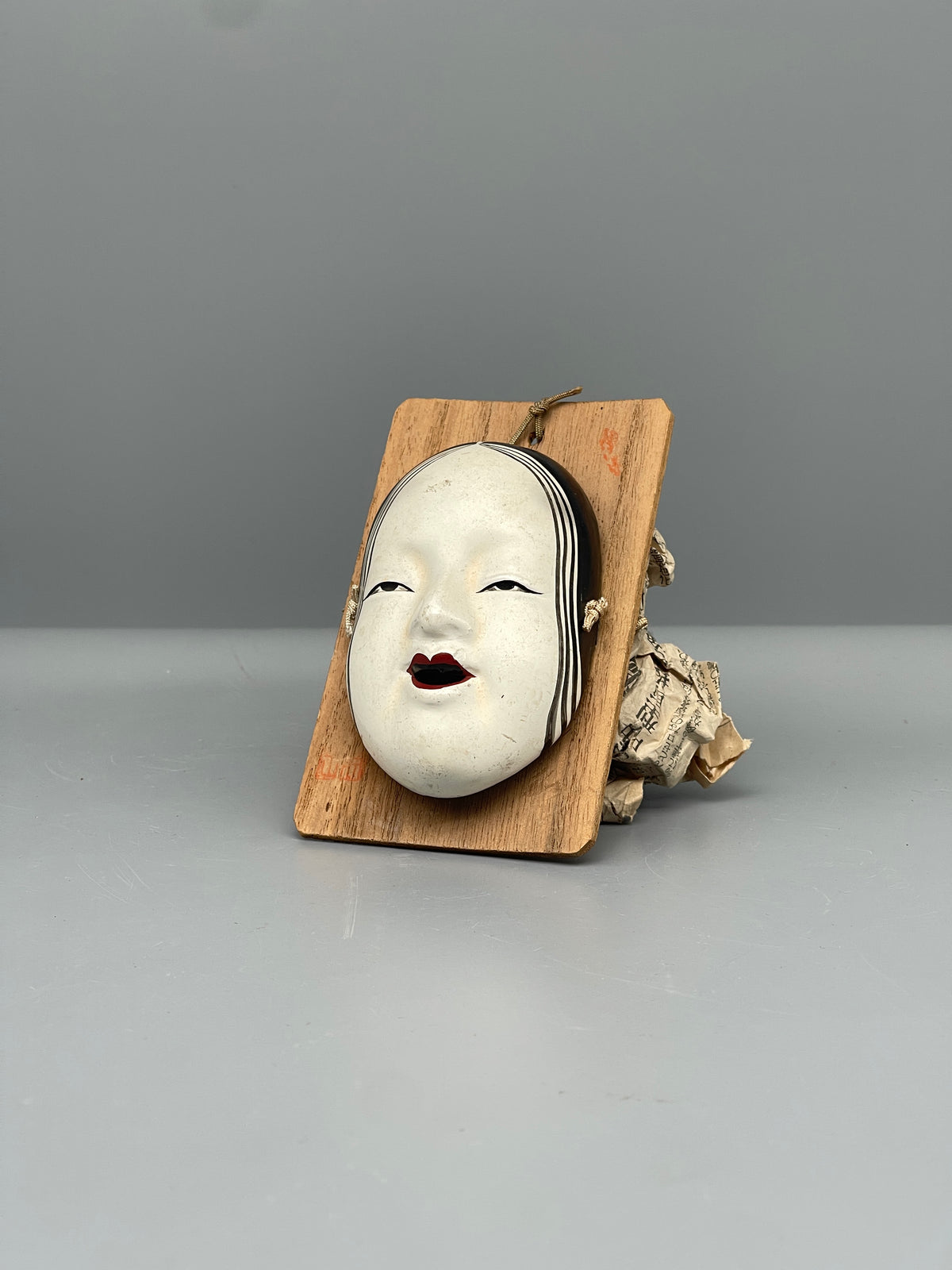 Vintage Japanese Noh mask, Ko-omote, front view