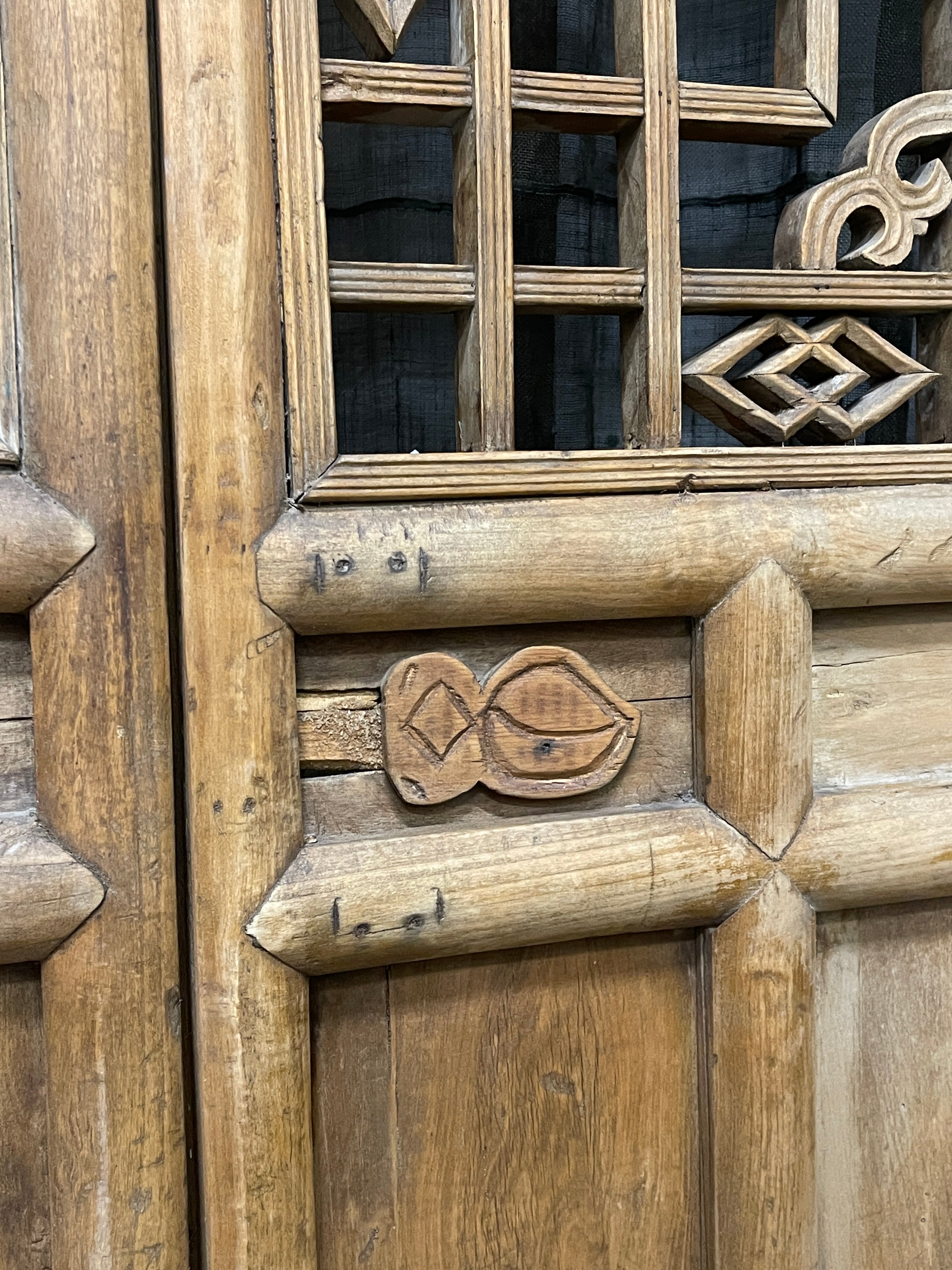 Antique Chinese Carved Courtyard Gate Panel - c.1900