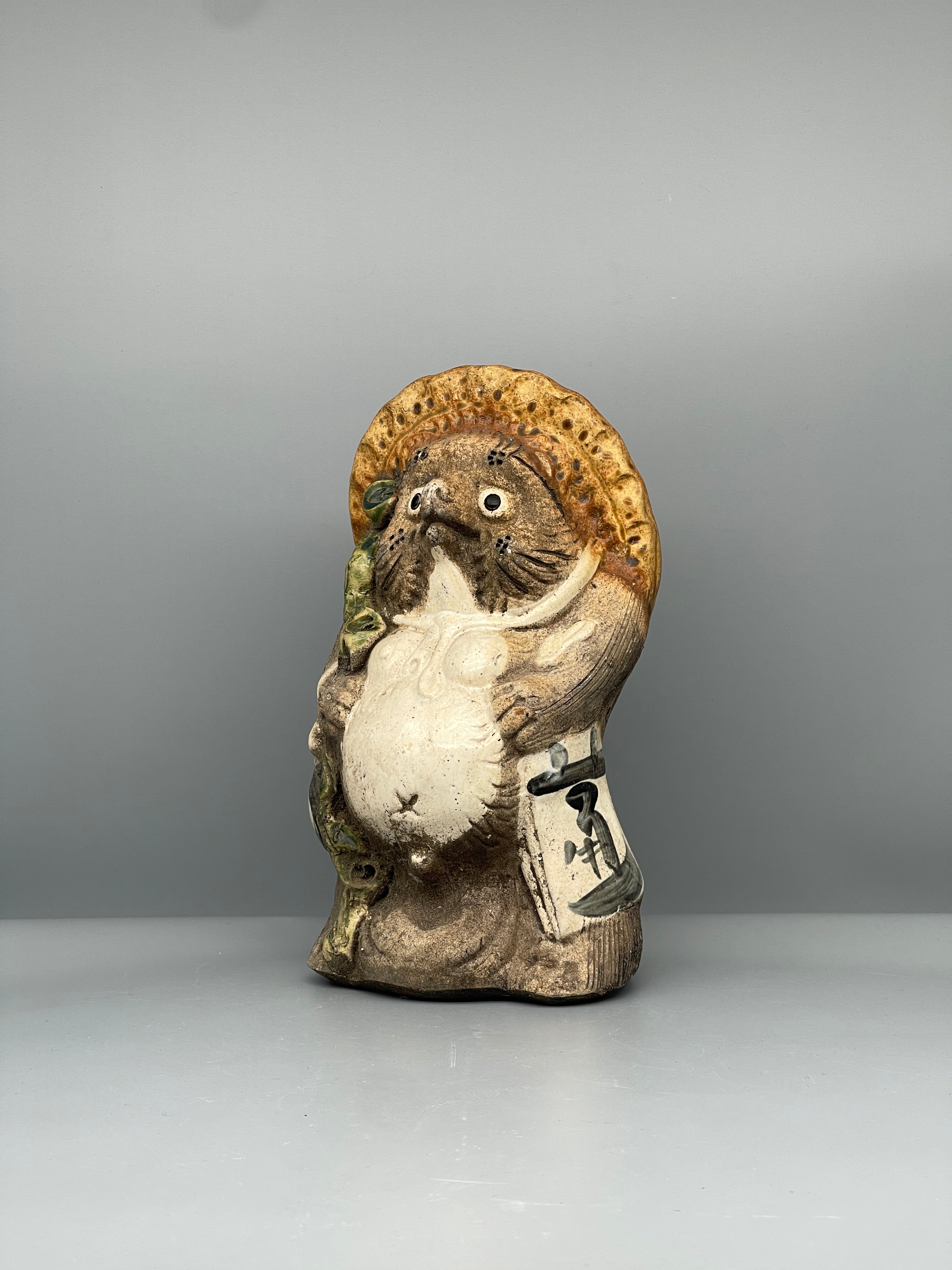 Vintage Japanese Ceramic Tanuki Statue