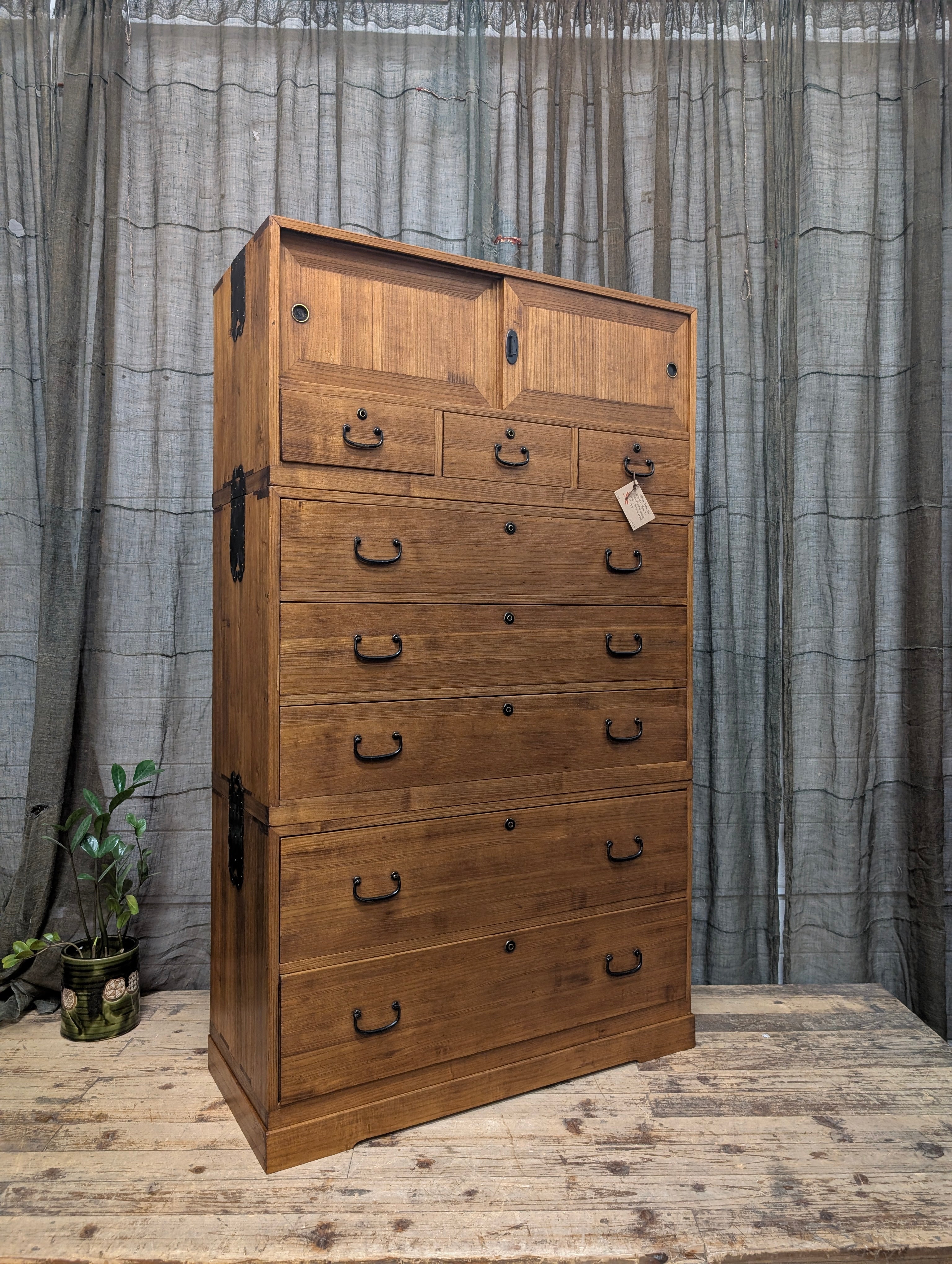 Japanese Three-Piece Kimono Chest of Drawers - Paulownia | Midcentury