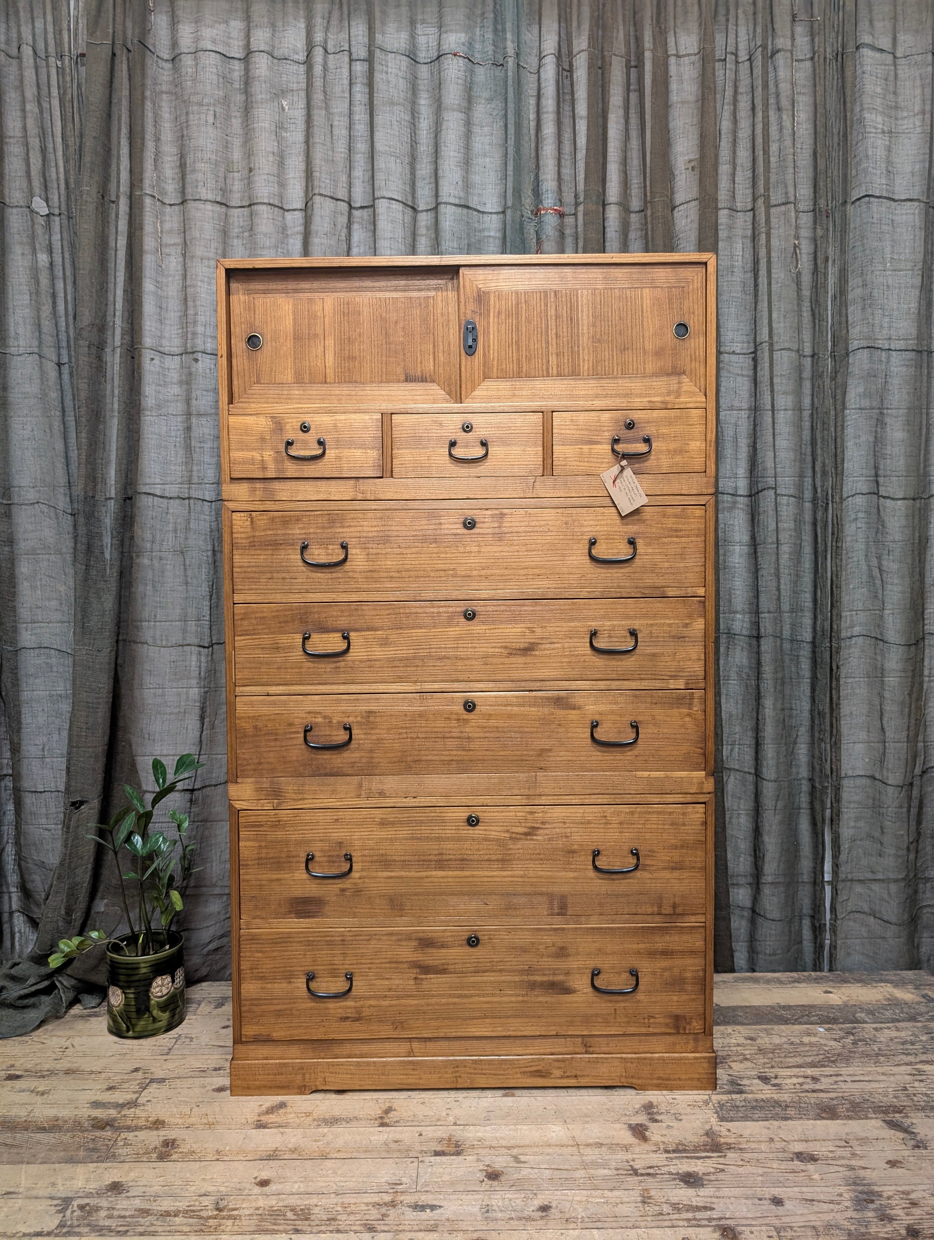 Japanese Three-Piece Kimono Chest of Drawers - Paulownia | Midcentury
